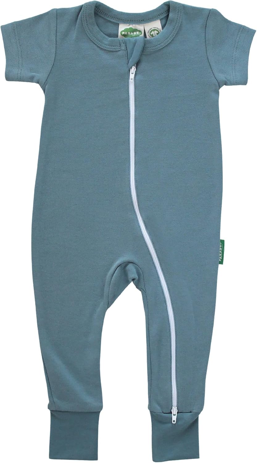 Organic Essentials '2-Way' Zip Romper - Short Sleeve