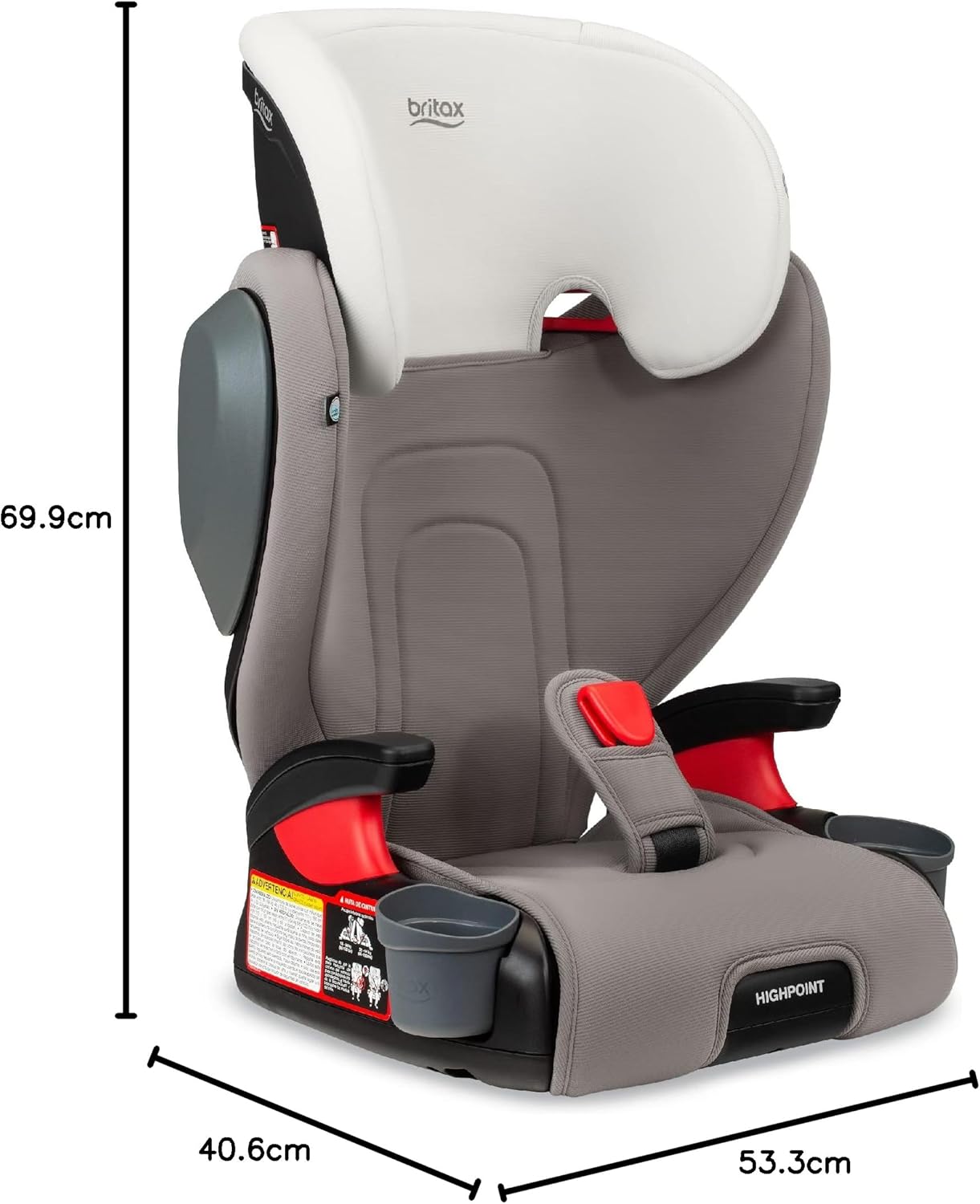 Highpoint Backless Belt-Positioning Booster Seat, Safewash Gray Ombre