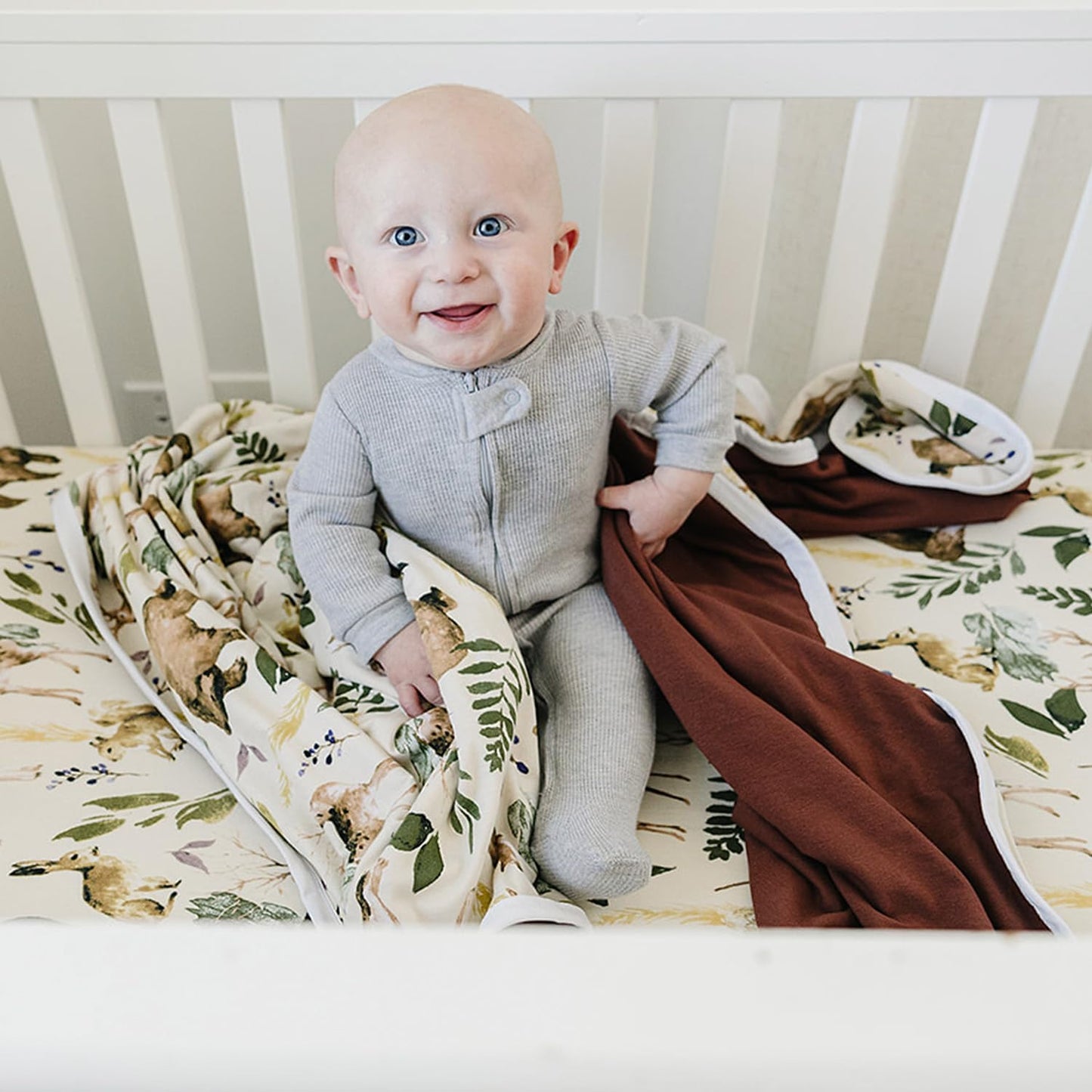 Pobi Baby Premium Baby Blanket, Soft Stretchy Quilt for Babies, Toddlers, Kids (Wildlife Animal)