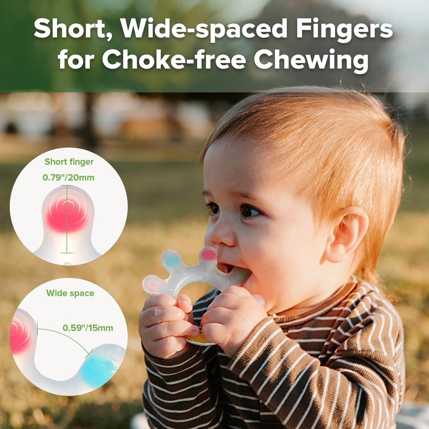 Dinky Digits Palm Teether, Baby Teething Toys, Food Grade Silicone Teethers for Babies 0-6 Months/6-12 Months, BPA Free Teething Relief Baby Chew Toys