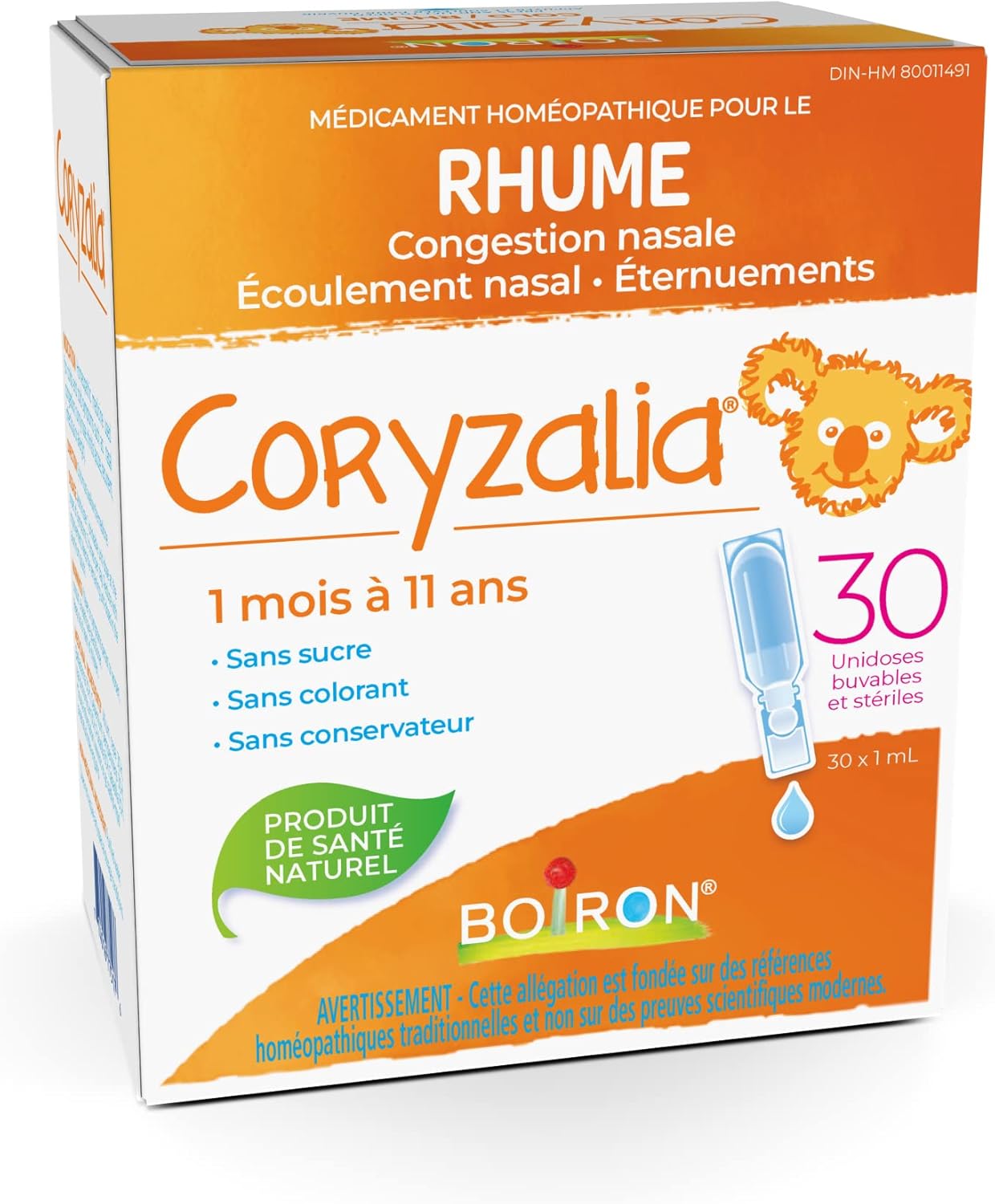 Coryzalia, 30 Doses. Baby Cold Relief Drops for Sneezing, Runny Nose, and Nasal Congestion, Non-Drowsy, Sterile Single-Use Liquid Oral Doses, 30 Count (Pack of 1)