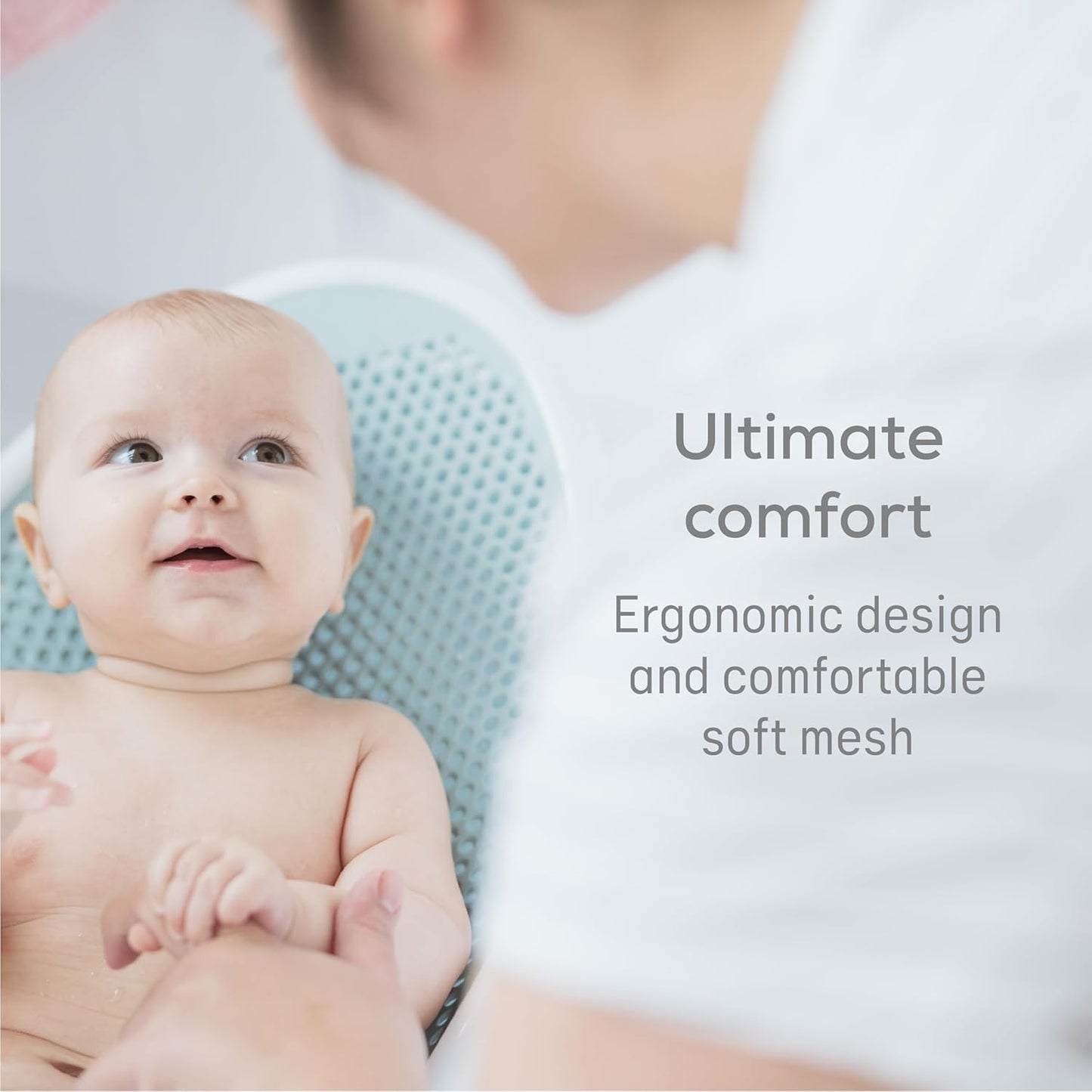 Baby Bath Support, Aqua, for Babies Less than 6 Months of Age, Made in Canada