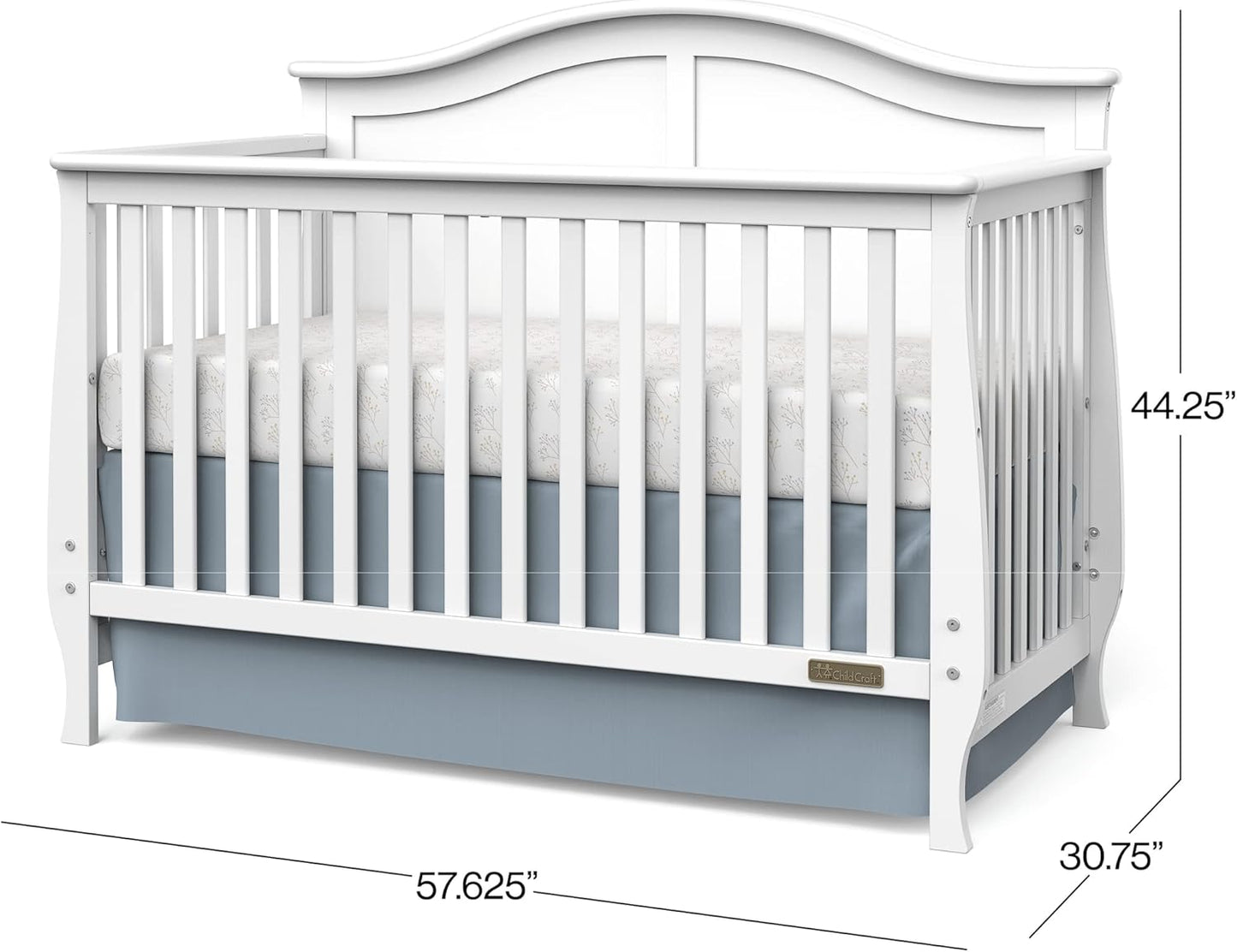 Camden 4-In-1 Convertbile Crib (Matte White)