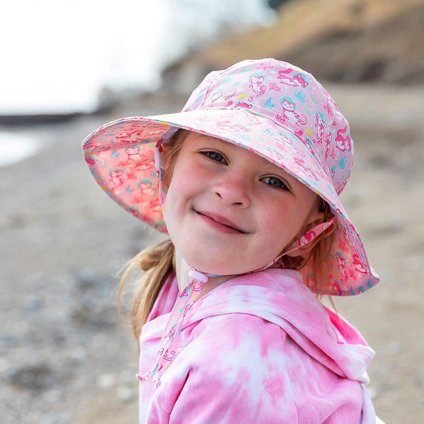 Summer Baby Girl Sun-Hat for Toddler, with Strings (M: 6-24 Months, Spring Flowers)