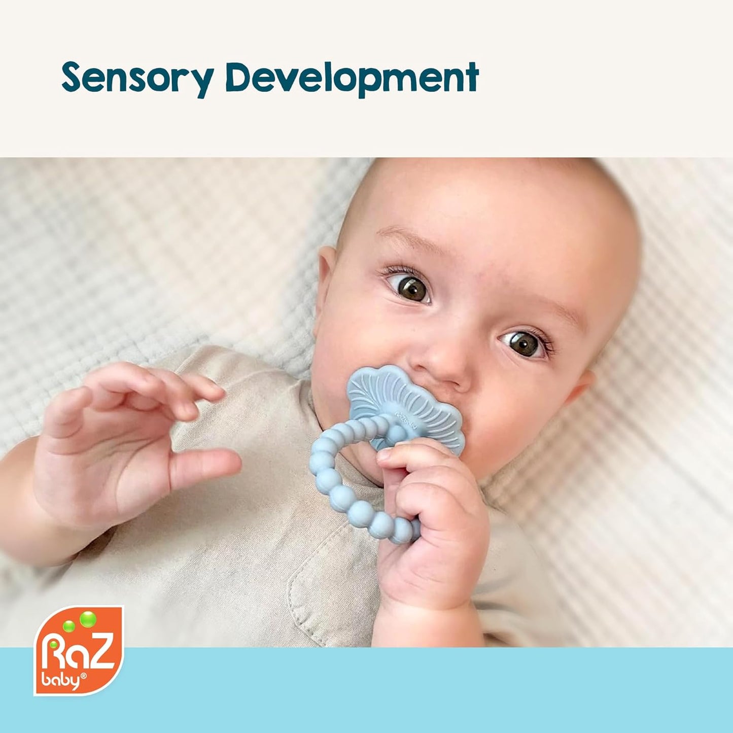 Silicone Baby Teether, Berrybumps Textured Silicone Soothes Babies’ Sore Gums, Infant Front and Back Teething Relief Toy, BPA Free, Easy-To-Hold, Razberry plus Fruit Shape
