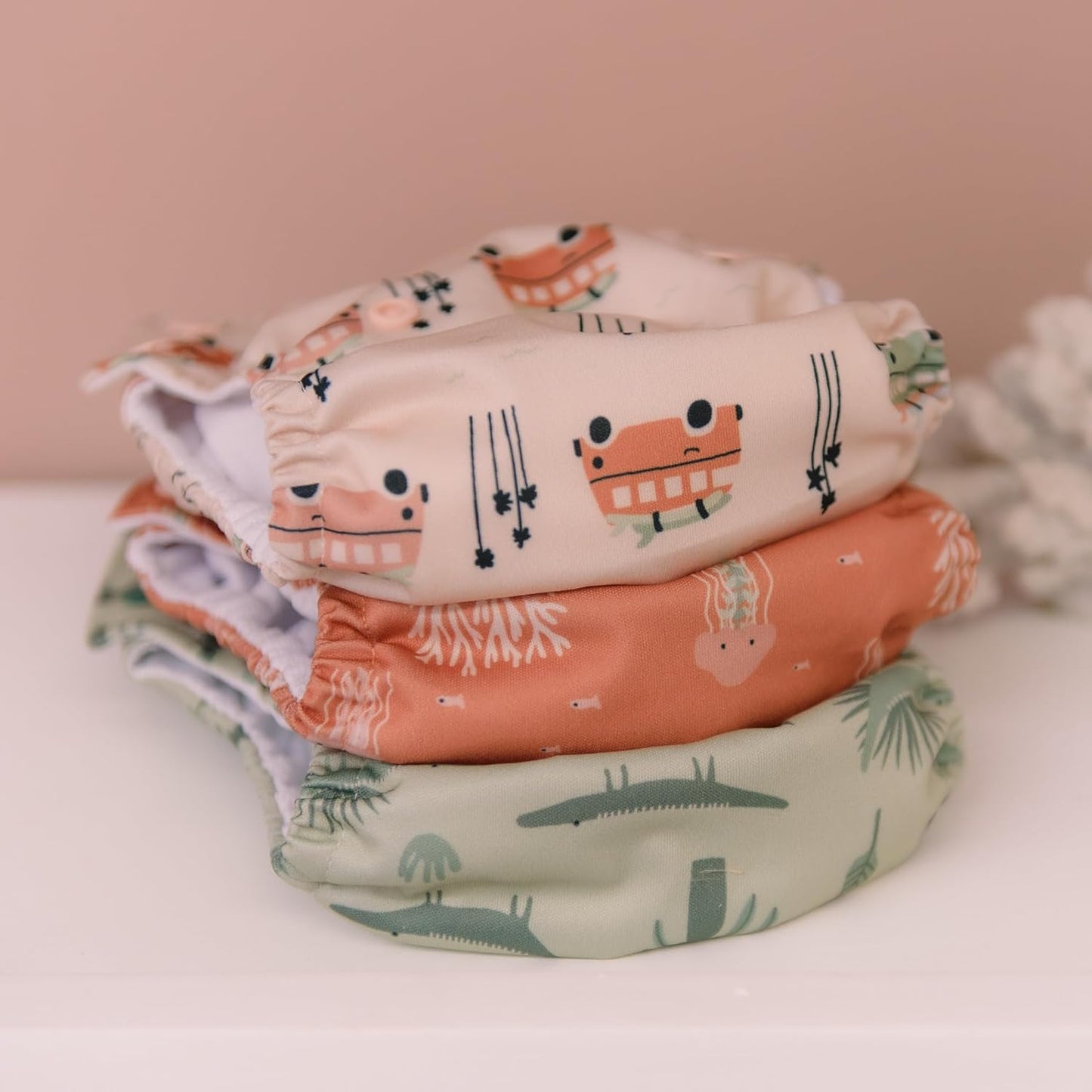 Reusable Swim Diapers – Adjustable, Washable & Leakproof Swimmers – Baby Swimming Diapers for Boys & Girls – Ideal for Swimming Lessons, Pool, Beach – Newborn to Toddler – 3 Pack