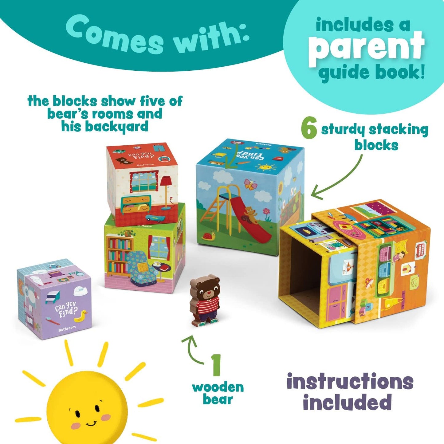 Where'S Bear? - the Hide-And-Find Stacking Block Game for 2-Year-Olds