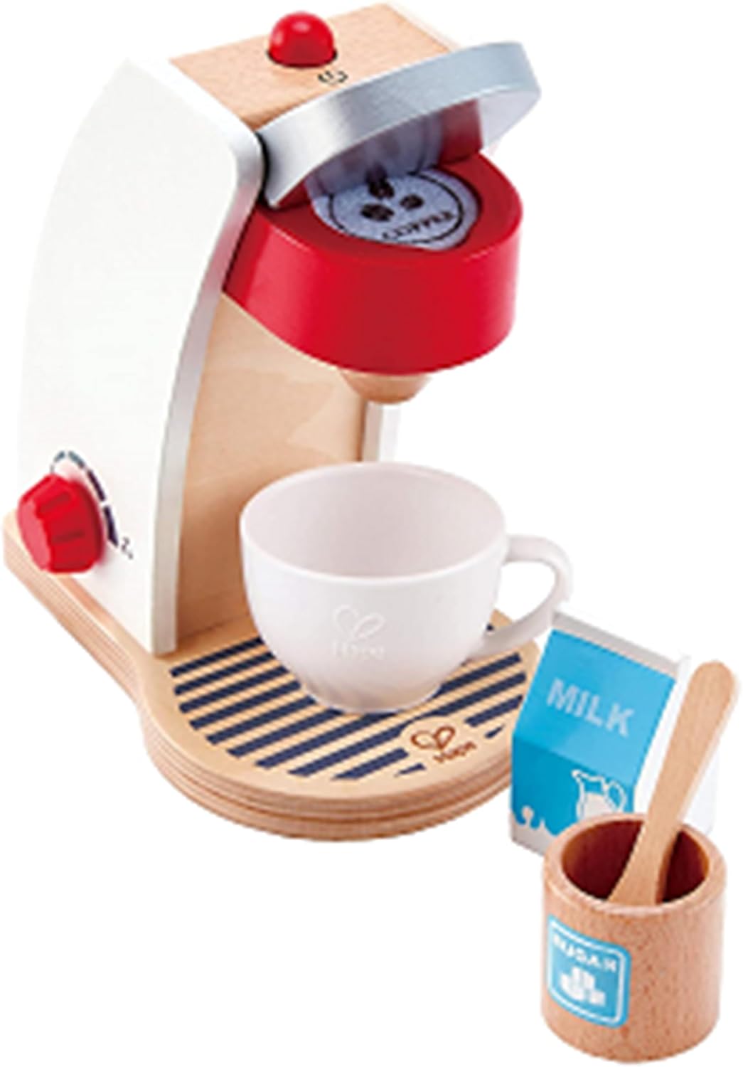 International International My Coffee Machine Wooden Play Kitchen Set with Accessories (White)