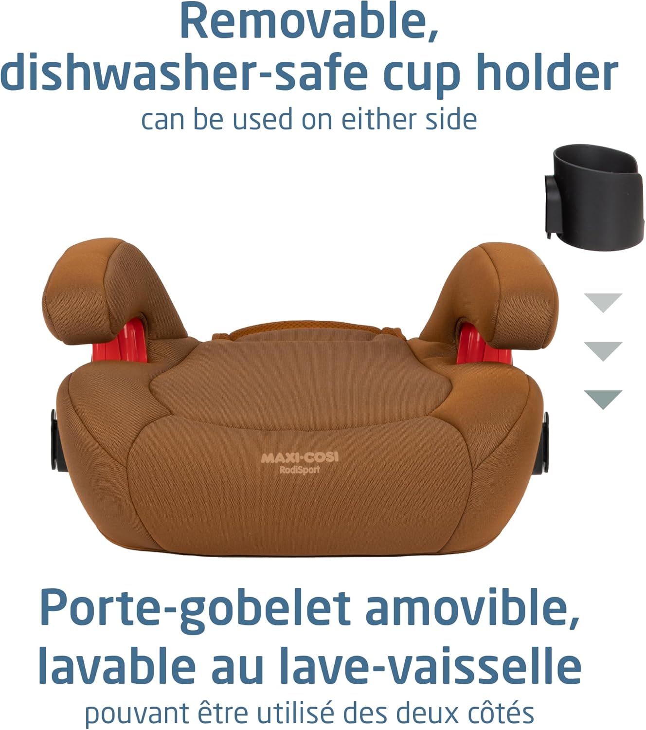 Rodisport 2-In-1 Convertible Booster Car Seat | High Back & Backless Modes | 7-Position Adjustable Height | Integrated Belt Guides | Rigid-Latch System | Cognac