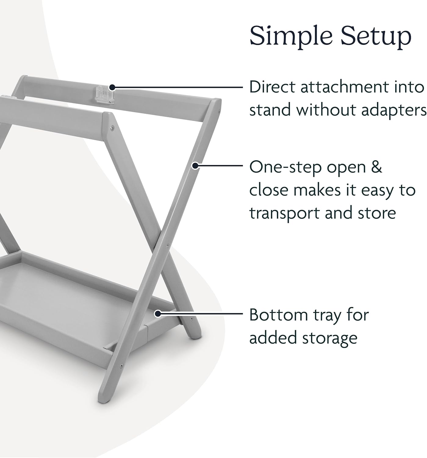 Bassinet Stand - Quick + Secure Attachment - Grey