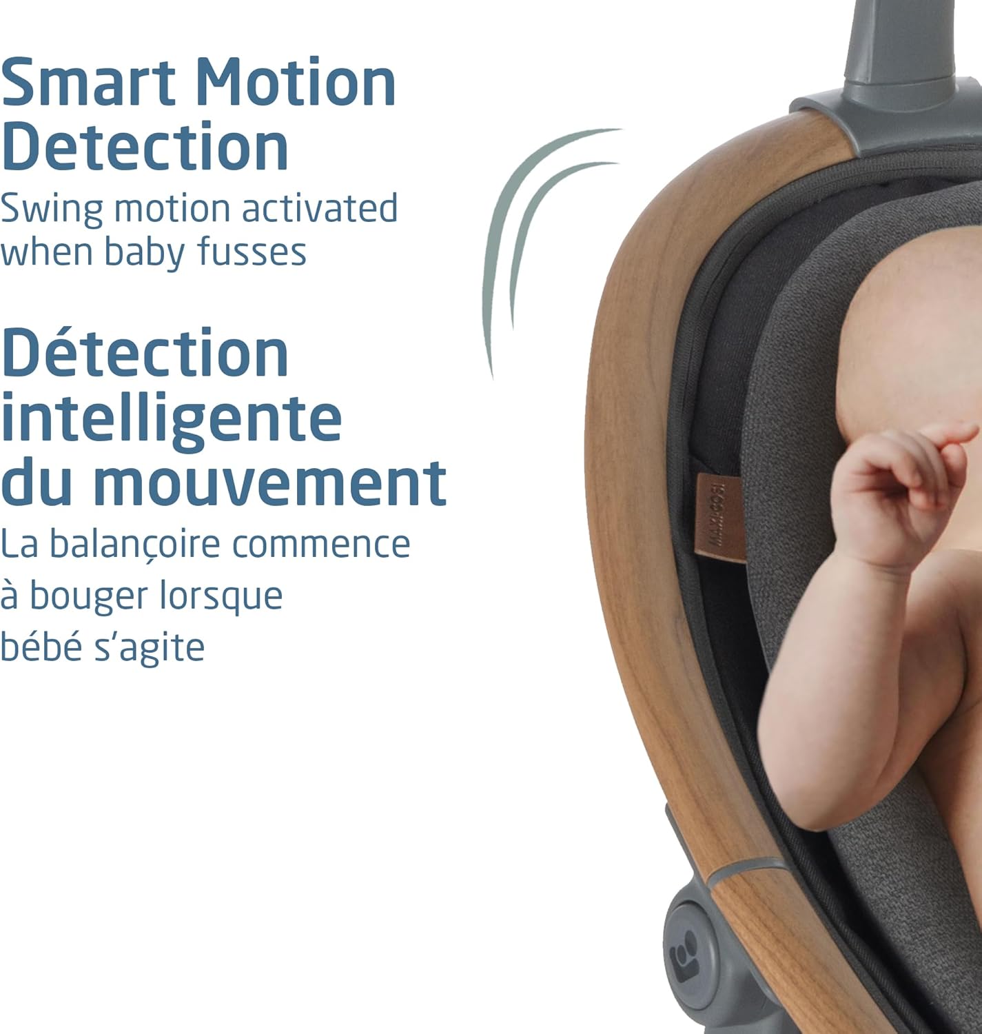 Cassia Baby Swing, Infant Swing, Automatic Motion Sensor, Music, Toys, Recline, Portable, 360 Degree Rotation, Lightweight & Foldable, Classic Graphite