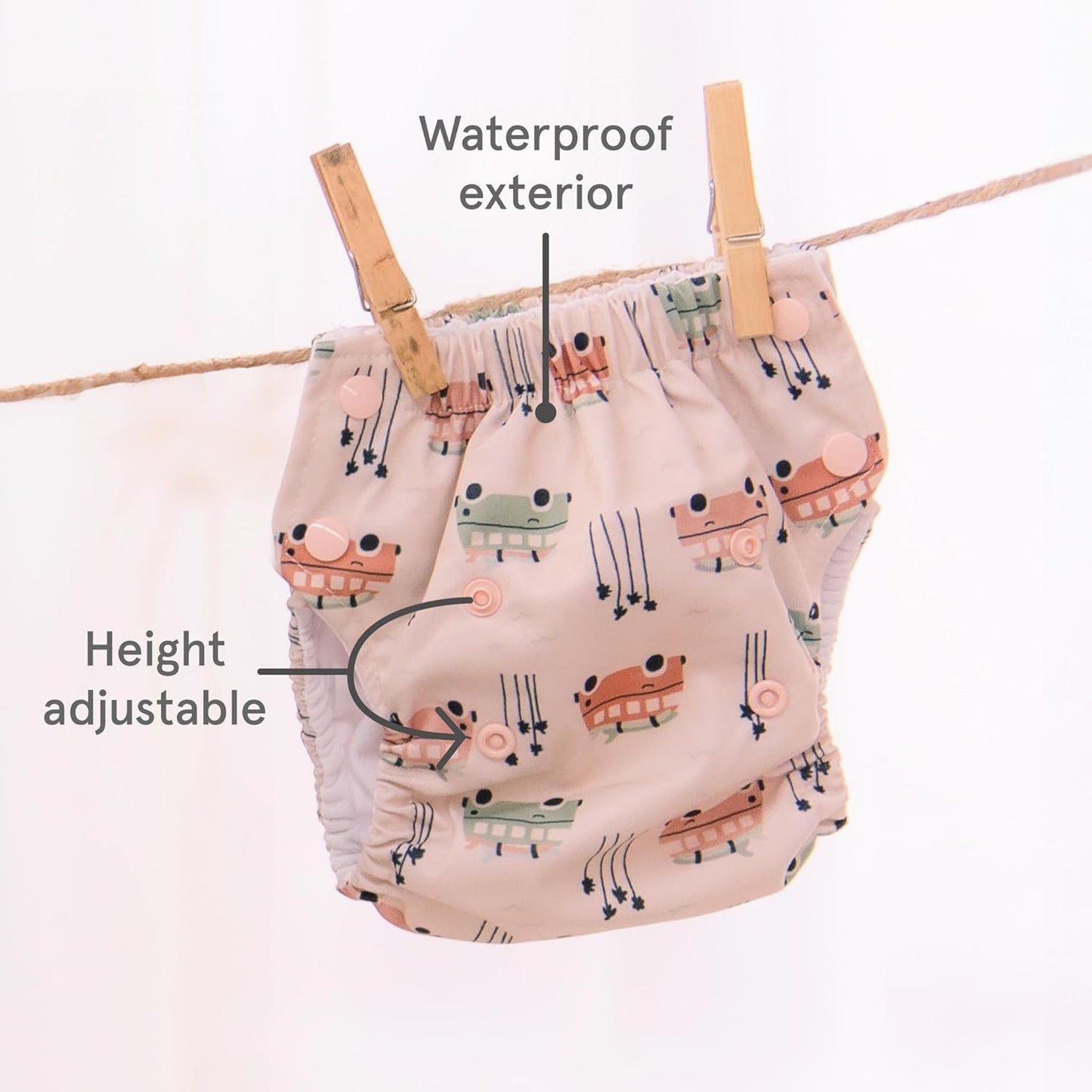 Reusable Swim Diapers – Adjustable, Washable & Leakproof Swimmers – Baby Swimming Diapers for Boys & Girls – Ideal for Swimming Lessons, Pool, Beach – Newborn to Toddler – 3 Pack