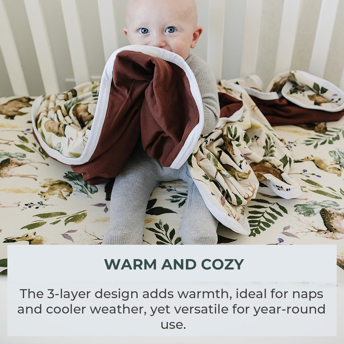 Pobi Baby Premium Baby Blanket, Soft Stretchy Quilt for Babies, Toddlers, Kids (Wildlife Animal)