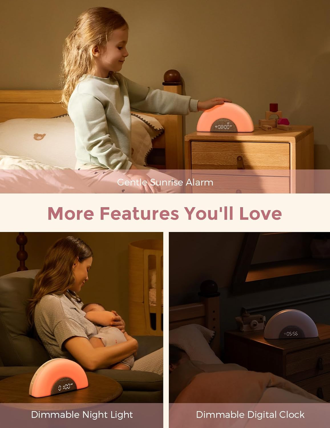 Dreamsync™ Baby Sound Machine, Night Light, APP Control Baby Sleep Trainer, Routine Builder, White Noise Machine with 34 Soothing Sounds, Wake up Light Sunrise Alarm Clock, Wireless Speaker