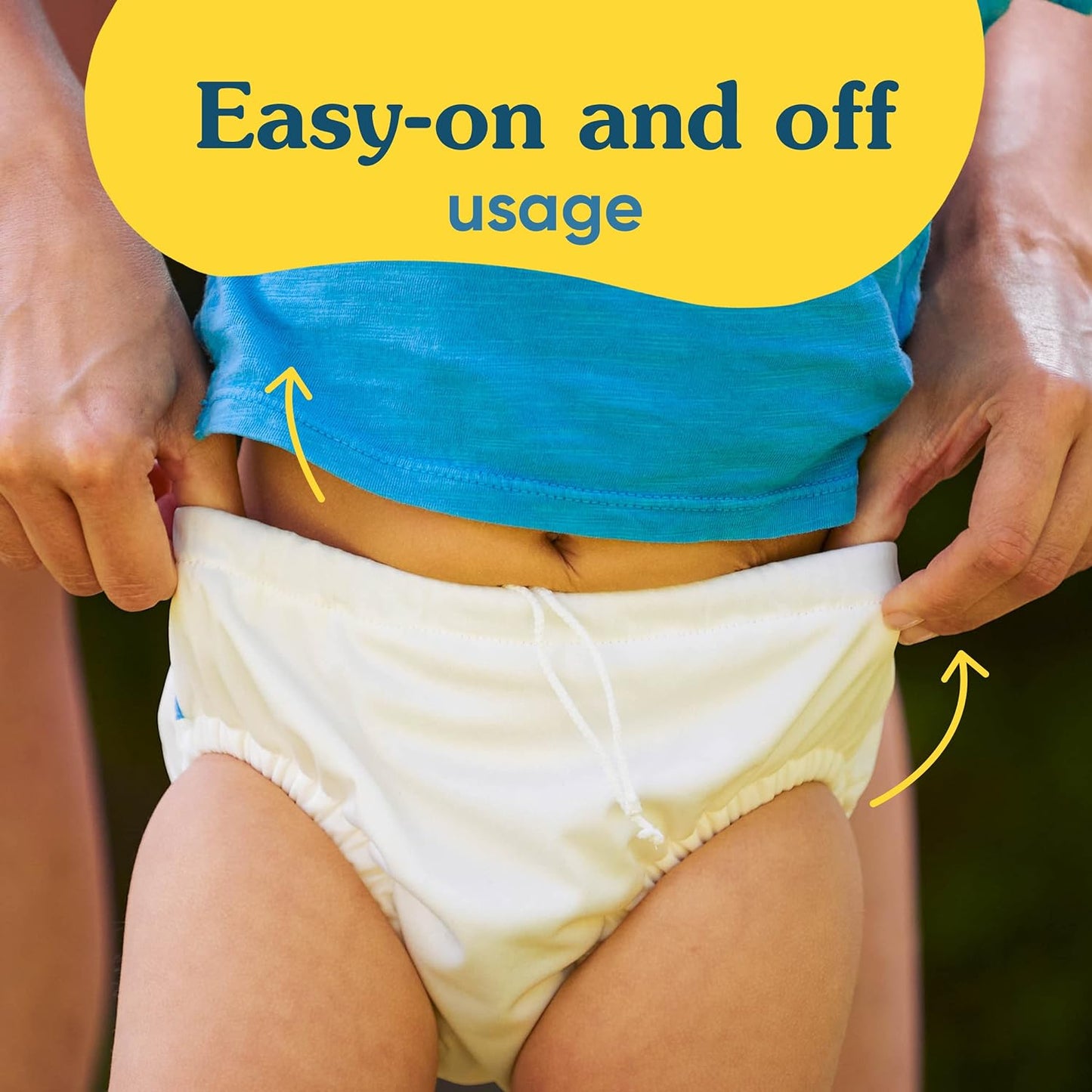 Reusable Swim Diaper, Washable, Adjustable Drawstring for Baby Girls Boys, Soft and Snug Waterproof Fit to Prevent Leaks - White, Size M (16-28 Lbs.)