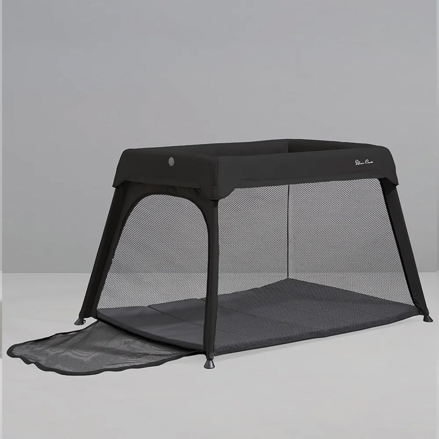 Slumber 3-In-1 Travel Crib - Multi-Use, Converts from Bassinet to Crib to Playard - Portable, Lightweight, Easy to Pack with Comfortable Mattress, for Infants to Toddlers, Black