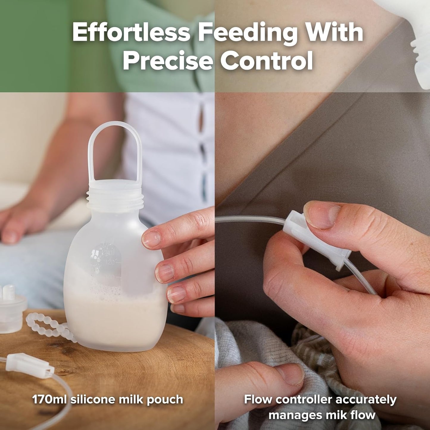 Supplemental Feeding Tube & Pouch Set,Baby Supplemental Nursing System,Sns Breastfeeding System,Food Grade Silicone
