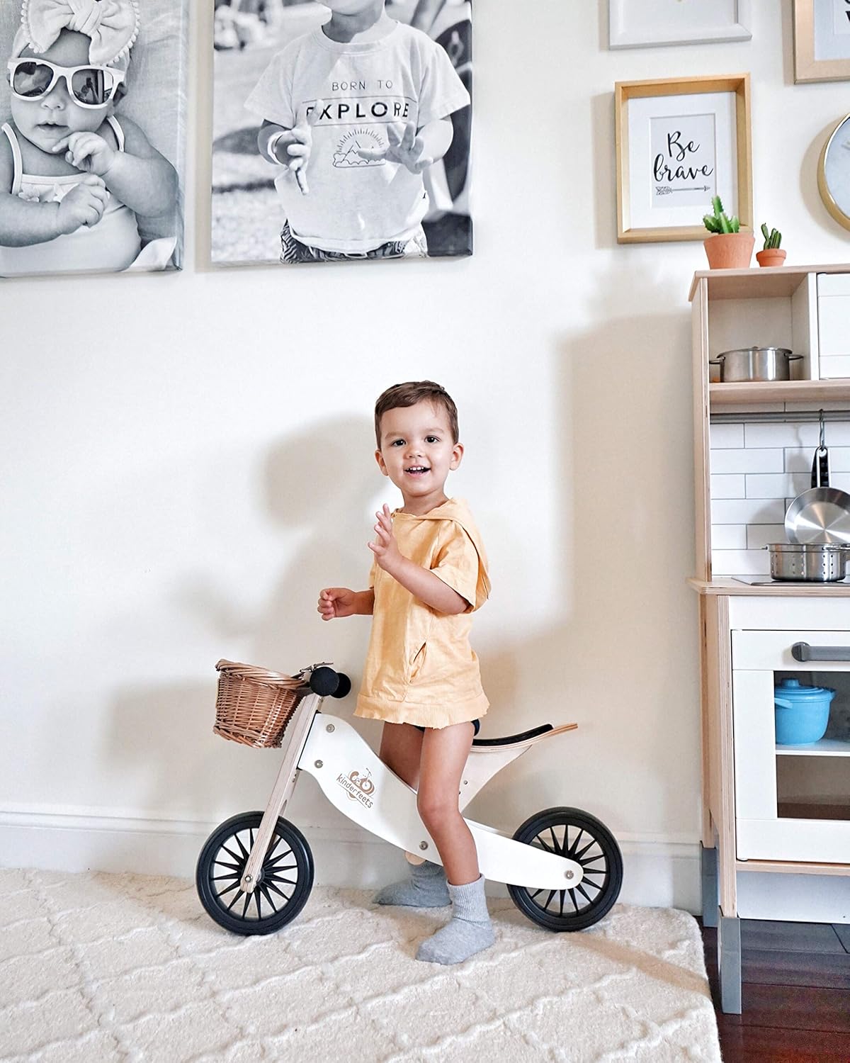 New, Kids Tiny Tot plus Balance Bike, Adjustable Seat, Puncture Proof Tires, Pedal-Free Training Bicycle for Children and Toddlers Ages 18 Months and up (White)