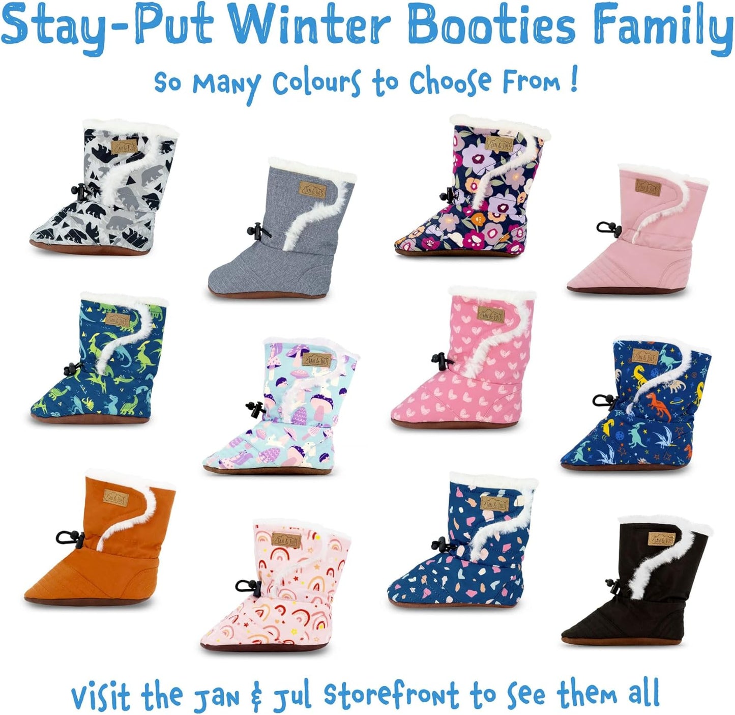 Stay-Put Winter Booties, Non-Slip Boots for Babies and Toddlers