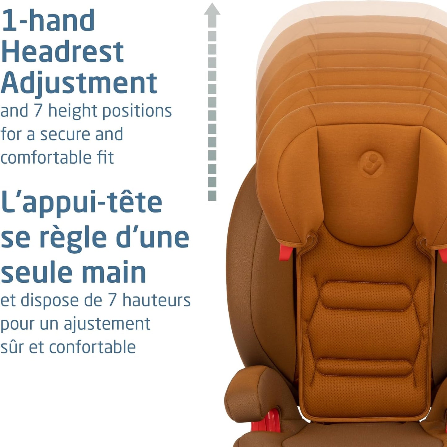 Rodisport 2-In-1 Convertible Booster Car Seat | High Back & Backless Modes | 7-Position Adjustable Height | Integrated Belt Guides | Rigid-Latch System | Cognac
