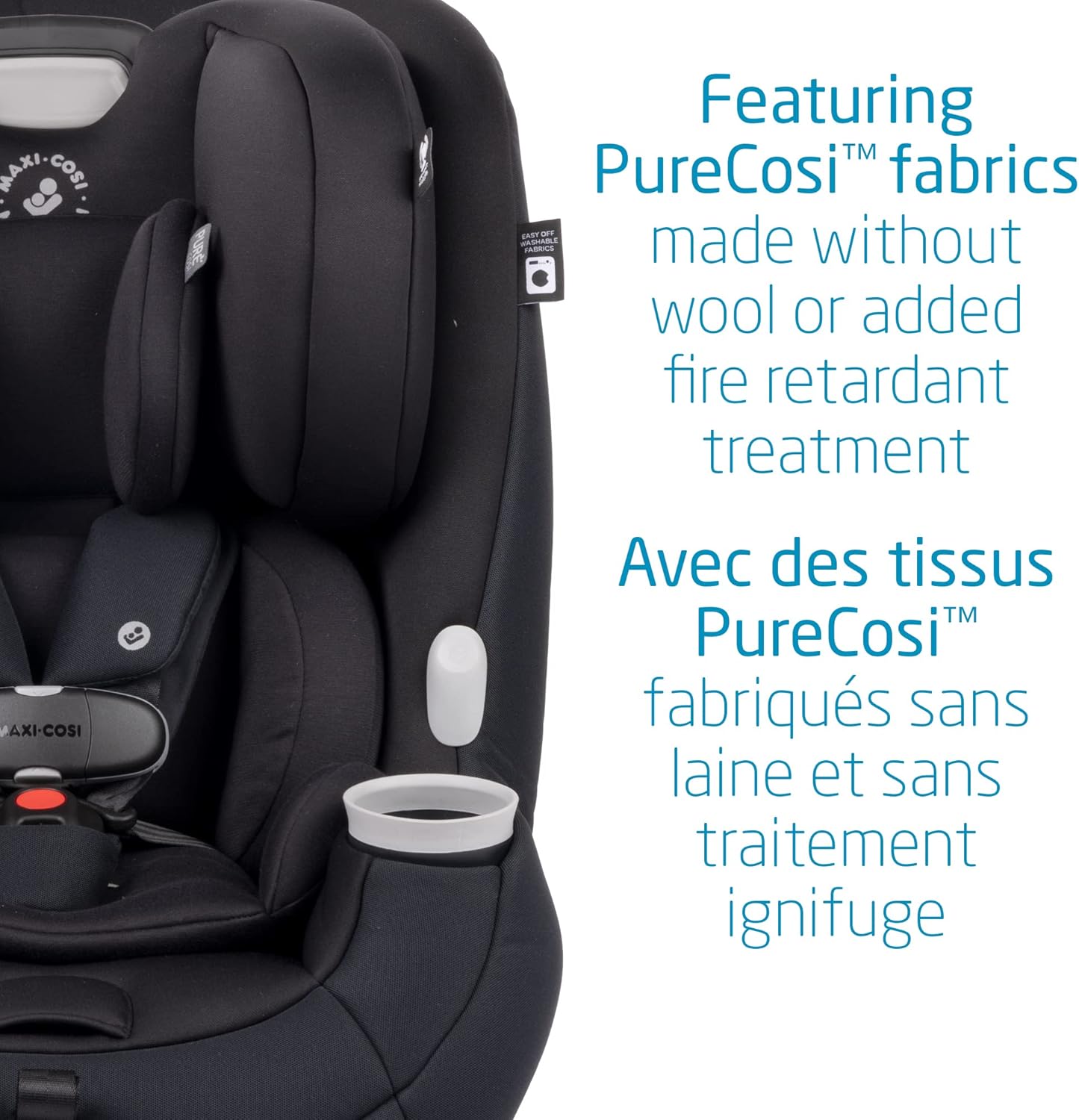 Pria All-In-One Car Seat, 3In1, Convertible from Infant to Toddler, Rear and Forward Facing, Booster Mode, Washable Seat Cover, Authentic Black