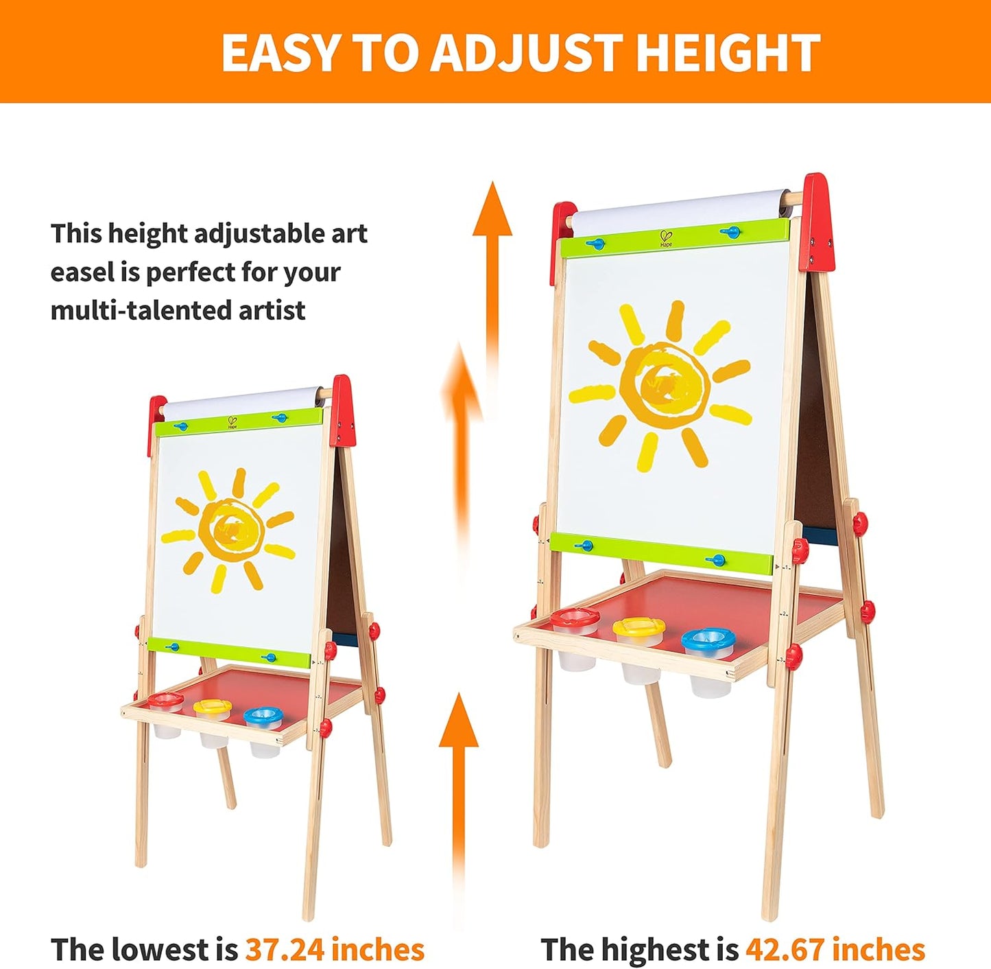 All-In-One Wooden Kid'S Art Easel with Paper Roll and Accessories