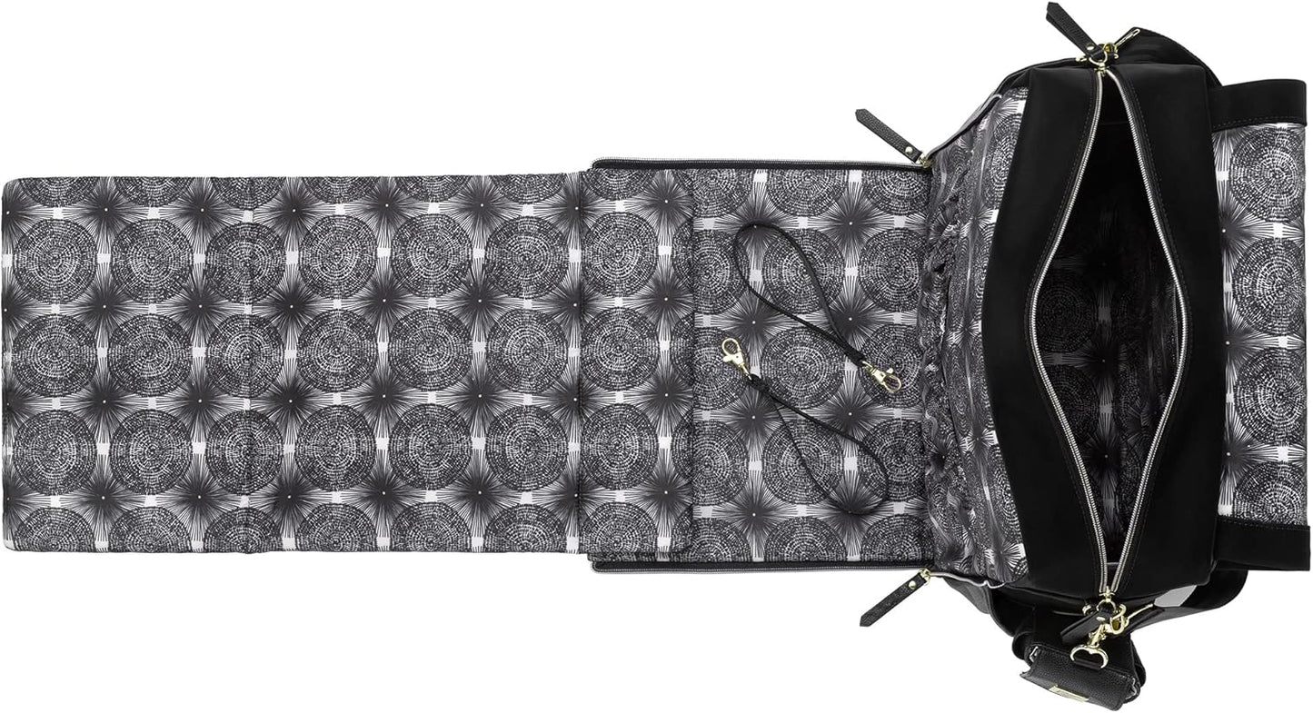 Boxy Backpack, Diaper Bag, Stylish Baby Bag, Spacious Backpack, On-The-Go Moms, Twilight Black