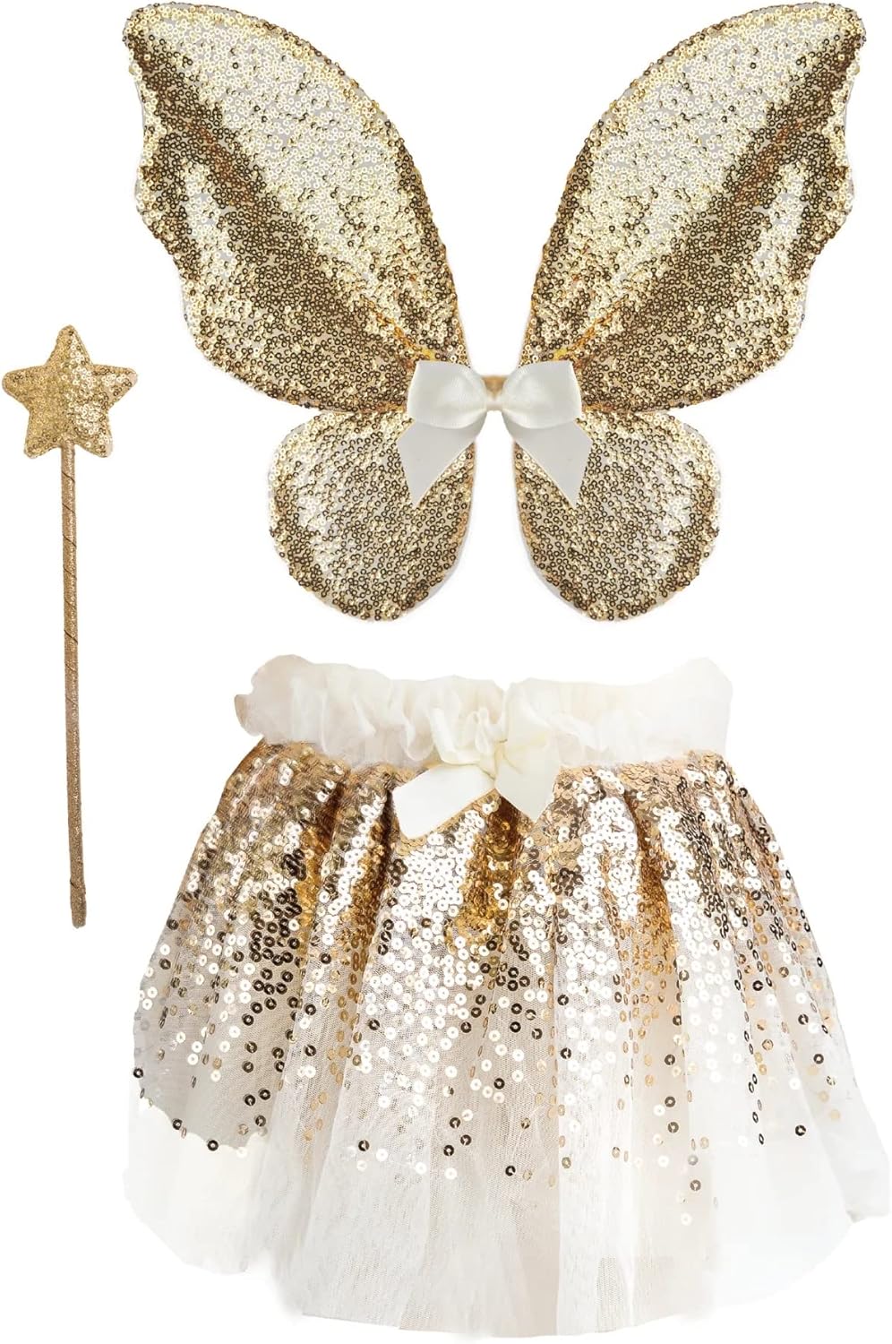 41755 Gracious Gold Sequins Set, Size US 4-6 Hats, Masks and Party Accessories, Multicoloured, Único