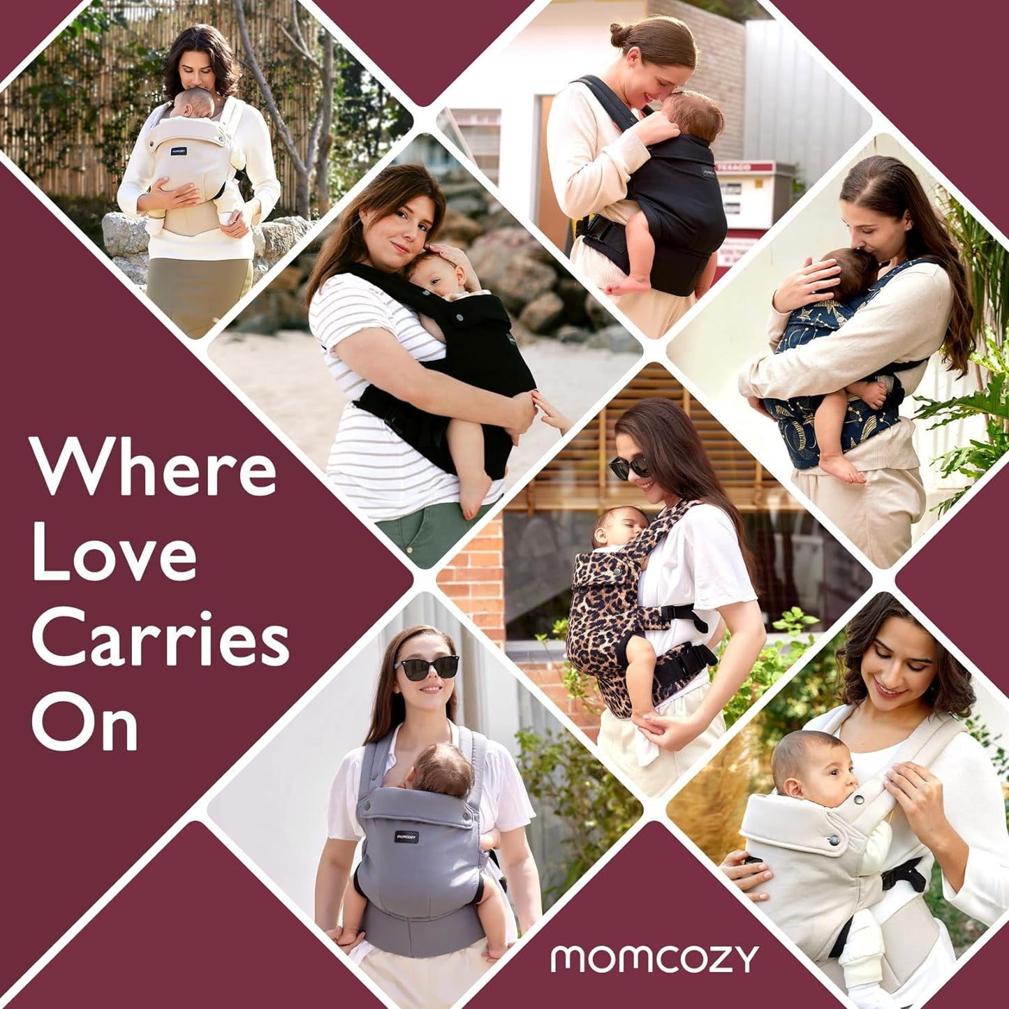 Baby Carrier Newborn to Toddler - Ergonomic, Cozy and Lightweight Infant Carrier for 7-44Lbs, Effortless to Put On, Ideal for Hands-Free Parenting, Enhanced Lumbar Support, Black
