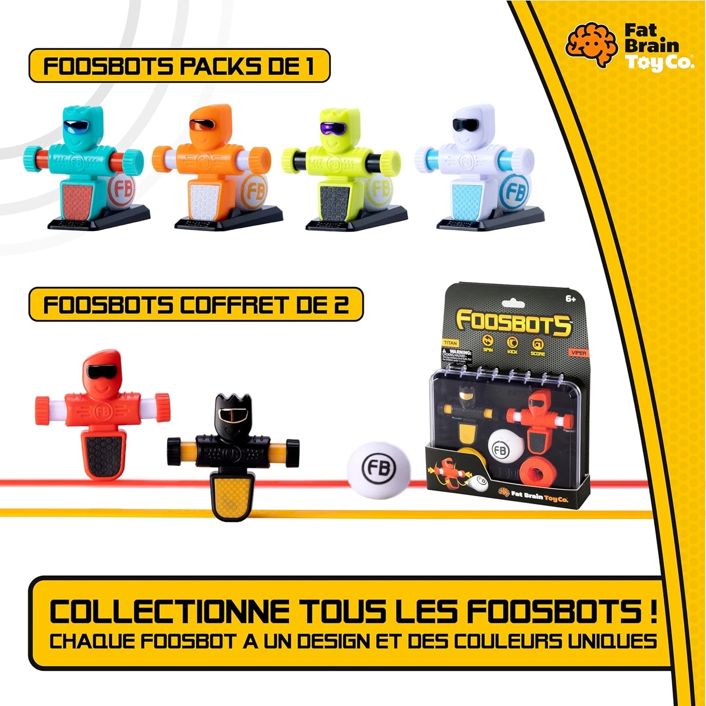 Foosbots on the Go Tabletop Trickshot Game, 2 Player Soccer Toys, Games for Kids Ages 6+