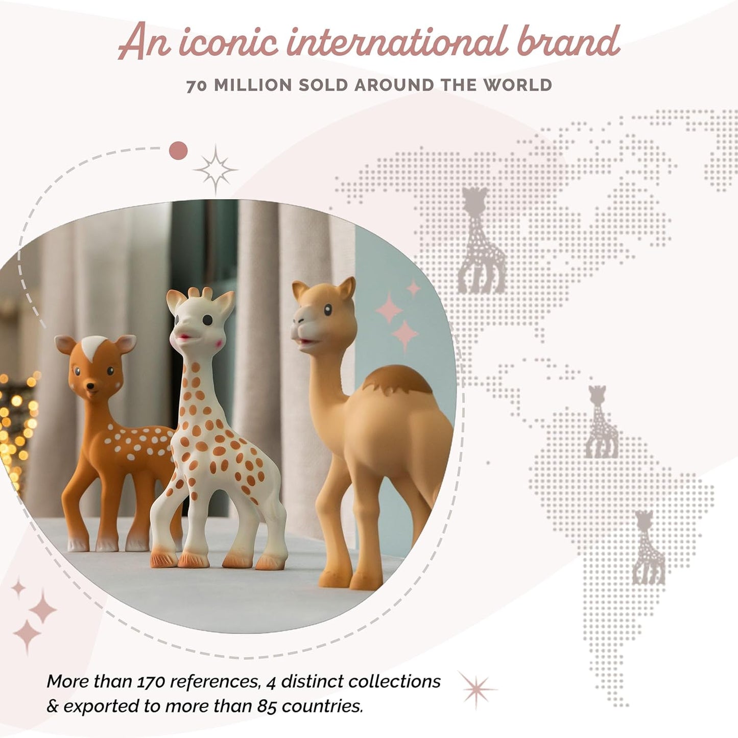 Fanfan the Fawn - 'S New Friend - Soft Natural Rubber - Bpa-Free Teething Toy for Babies from Birth
