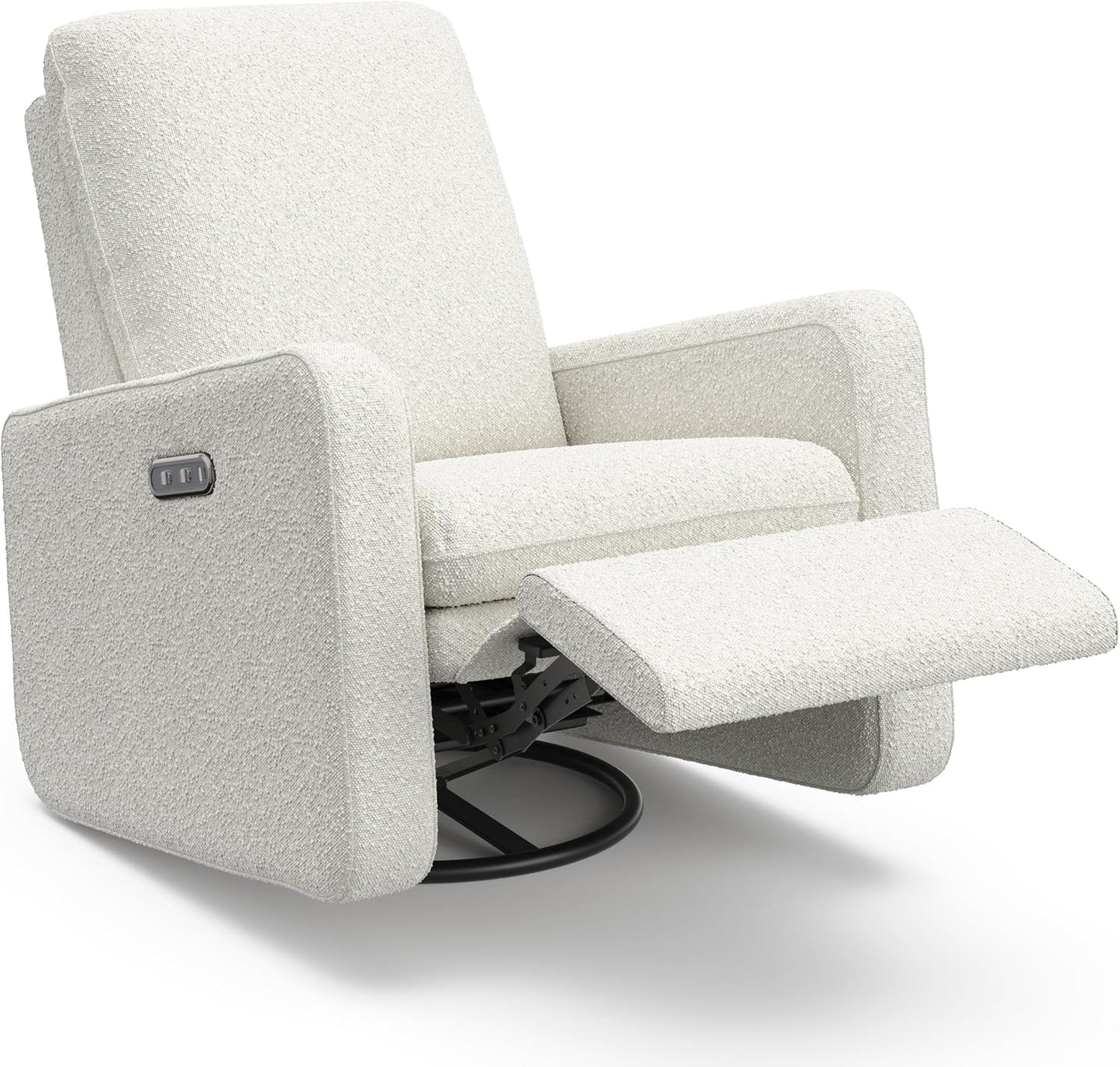 Teddi Power Recliner Swivel Glider (Ivory Boucle) – GREENGUARD Gold Certified, Certipur-Us Certified Foam, Electronic Power Recline, USB-A & USB-C Charger, Premium Cushioning & Comfort