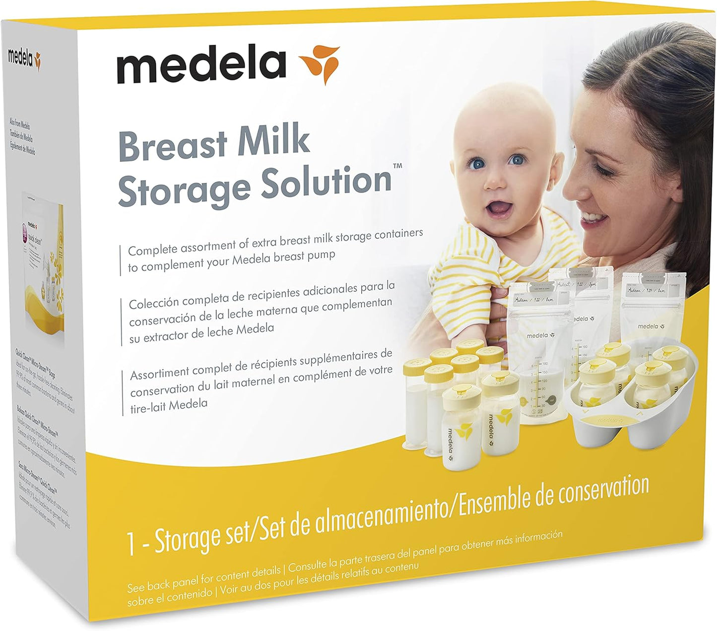 Breast Milk Storage Solution Set, Breastfeeding Supplies & Containers, Breastmilk Organizer, Made without BPA, Clear, 45 Piece Set