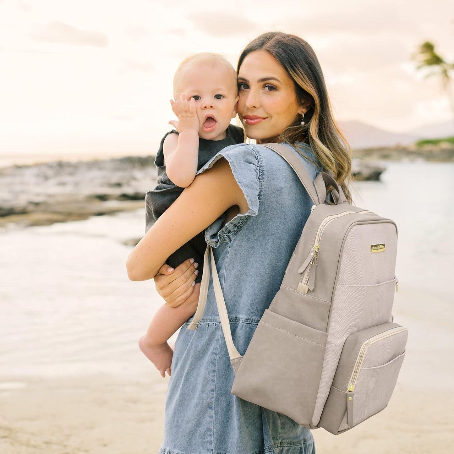 Sync Backpack, Grey Matte Cable Stitch, Modern