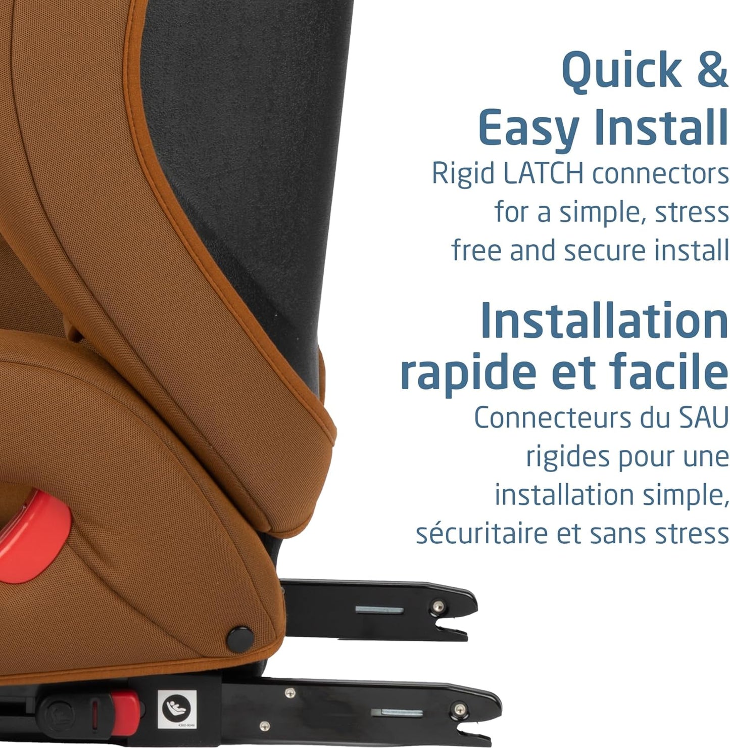 Rodisport 2-In-1 Convertible Booster Car Seat | High Back & Backless Modes | 7-Position Adjustable Height | Integrated Belt Guides | Rigid-Latch System | Cognac