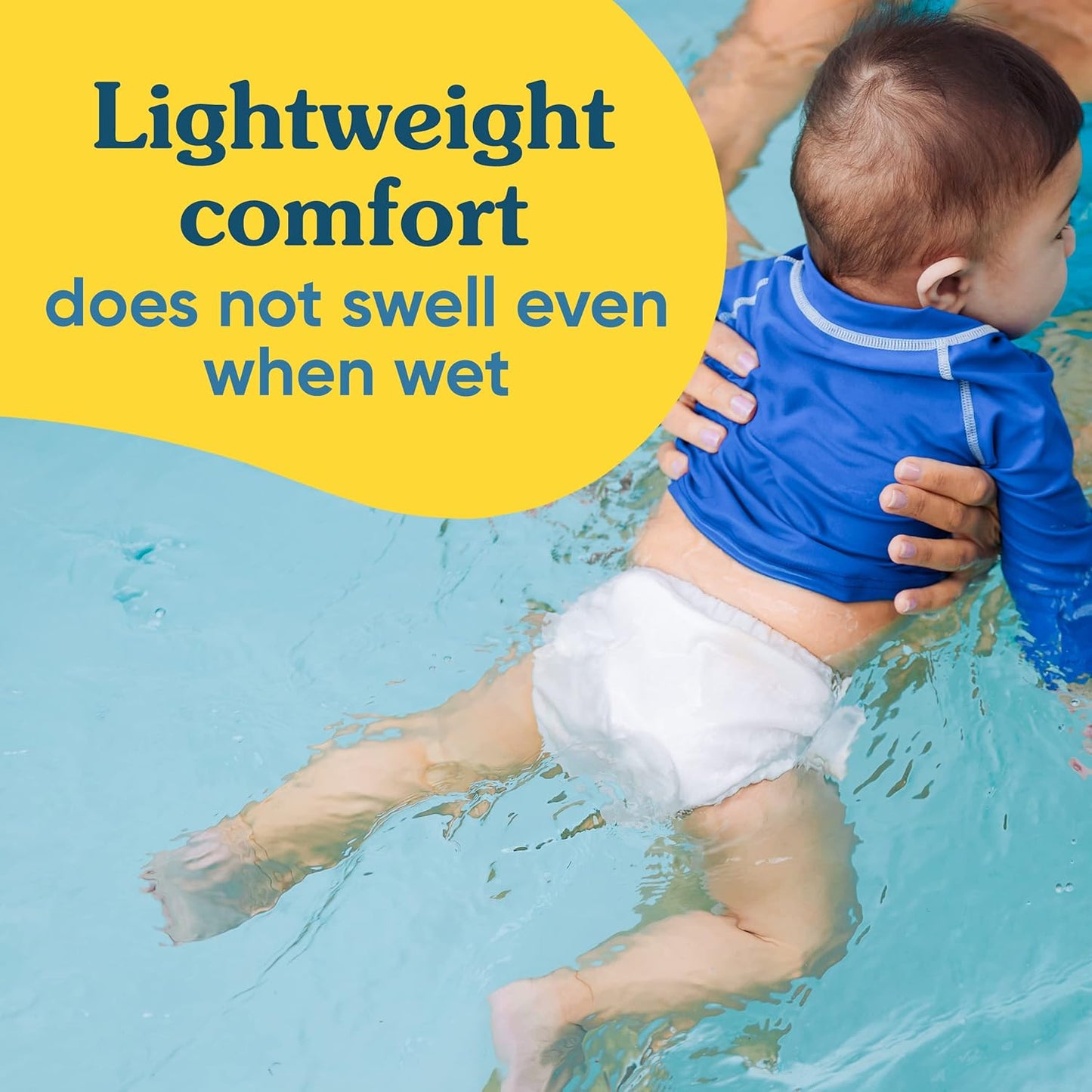 Reusable Swim Diaper, Washable, with Easy on and off Snaps for Baby Girls Boys, Soft and Snug Waterproof Fit to Prevent Leaks - the Whale on White, Size M (16-28 Lbs)