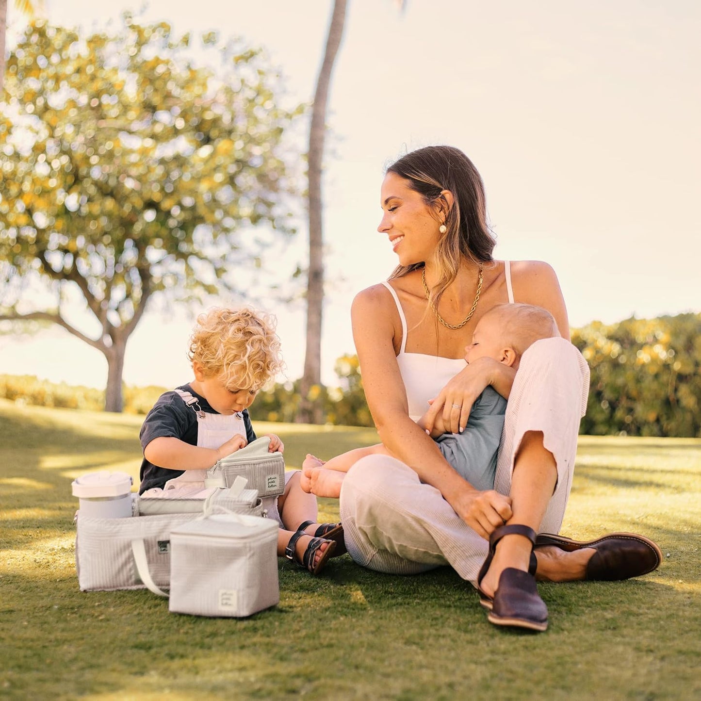 Inter-Mix Deluxe Kit | Baby Diaper Caddy Organizer | Keep Everything Organized in Diaper Bag, Stroller, or Nursery - Checker Stitch