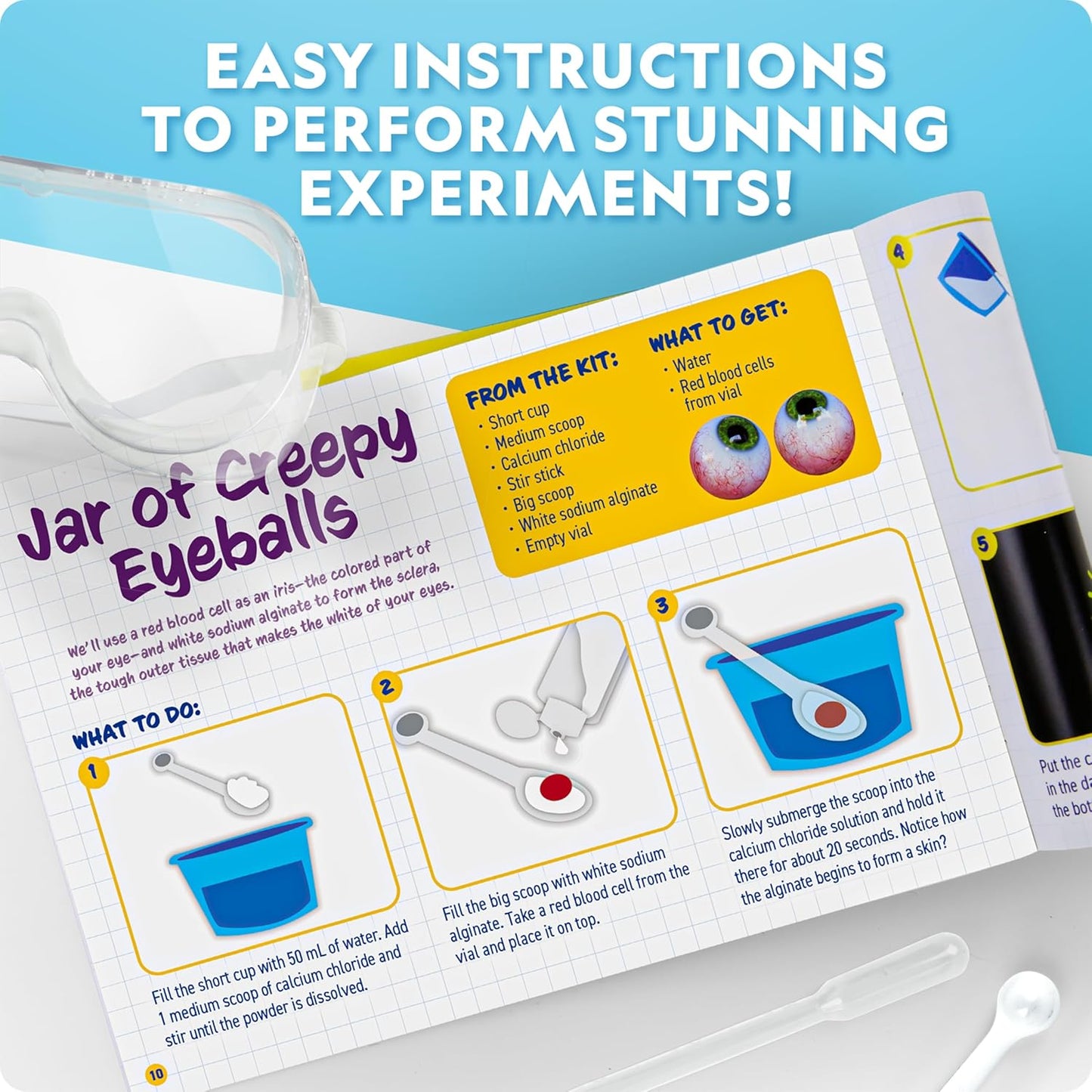 National Geographic Gross Chemistry Set - 20 Gross Science Experiments for Kids, Dissect a Brain, Burst Blood Cells, and More, Great STEM Science Kit for Kids
