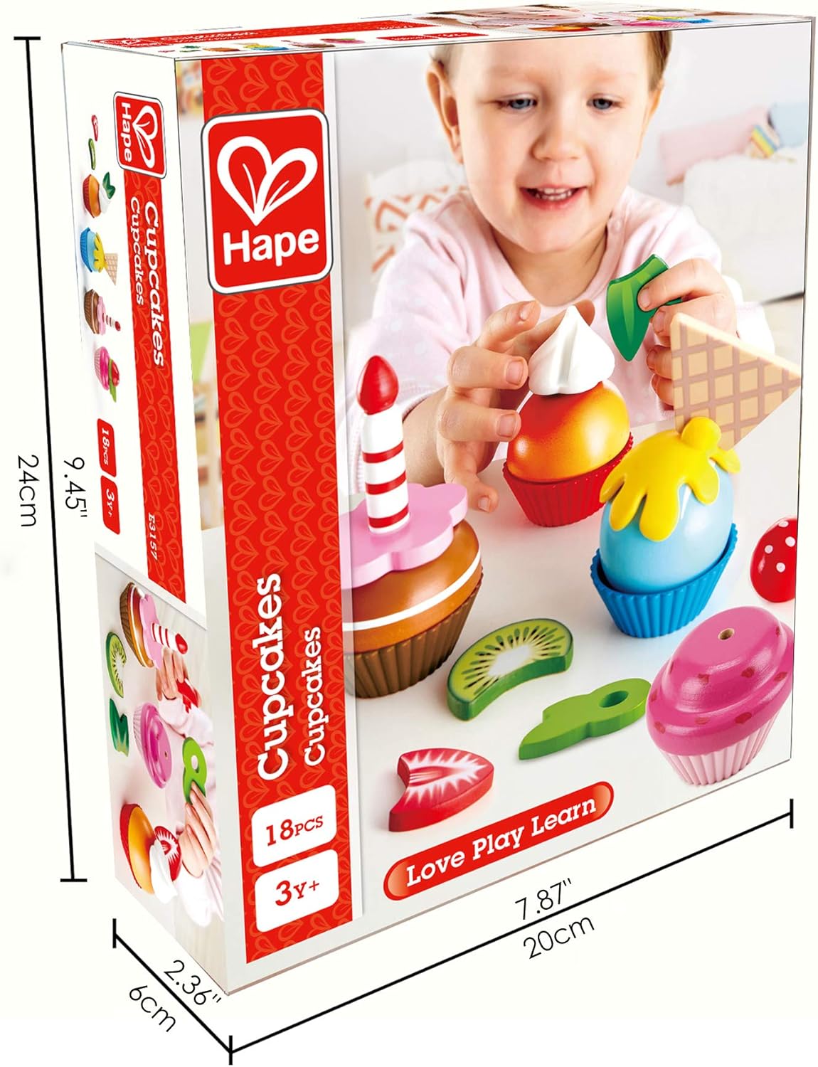 Cupcakes | Colorful Wooden Cupcakes, Children’S Pretend Play Food Kitchen Toy