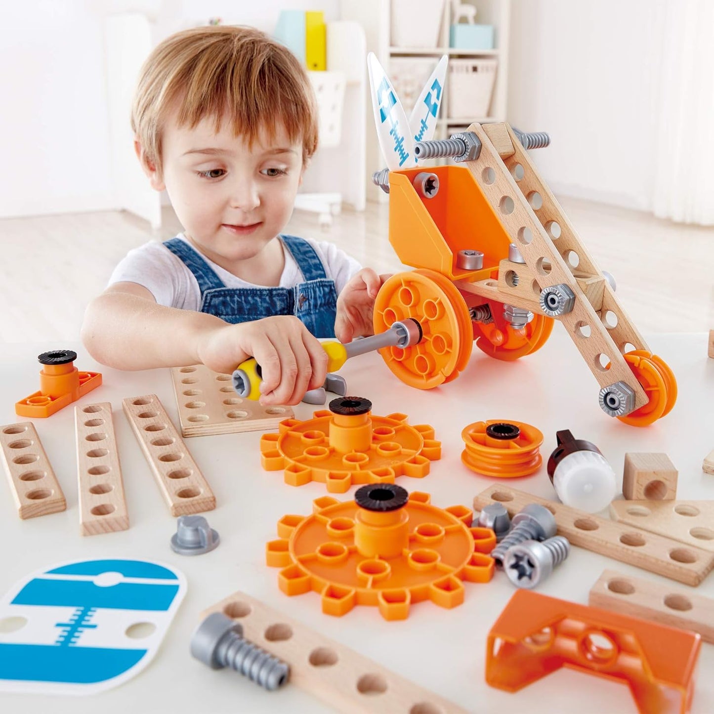 Deluxe Scientific Workbench | Wooden Inventor’S Experiment Building Set, 79 Piece Workshop for Kids