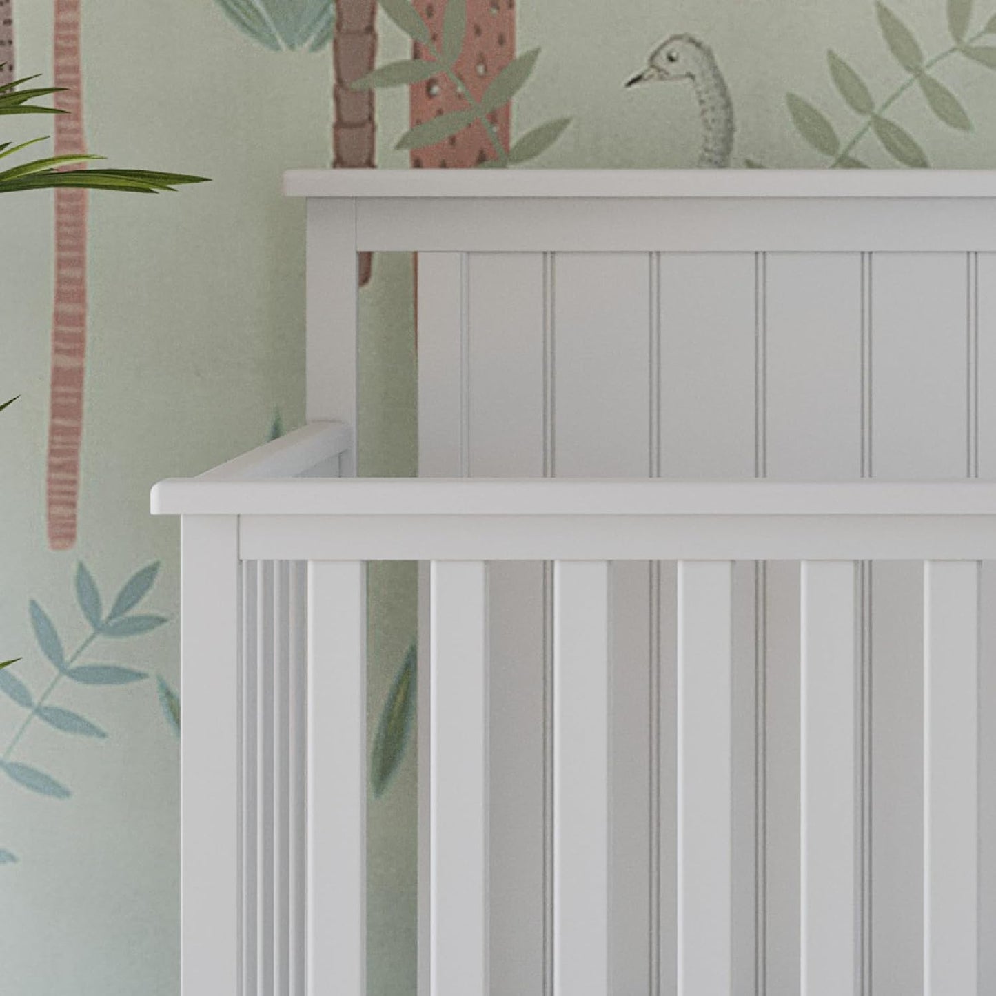 Cottage Flat Top 4 in 1 Convertible Crib, Converts from Crib to Toddler Bed, Daybed and Full-Sized Bed, Fits Standard Crib Mattress (Matte White)