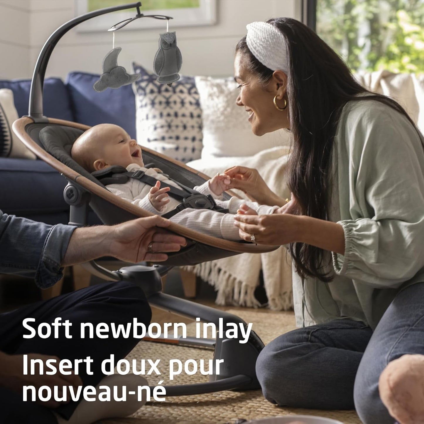 Cassia Baby Swing, Infant Swing, Automatic Motion Sensor, Music, Toys, Recline, Portable, 360 Degree Rotation, Lightweight & Foldable, Classic Graphite