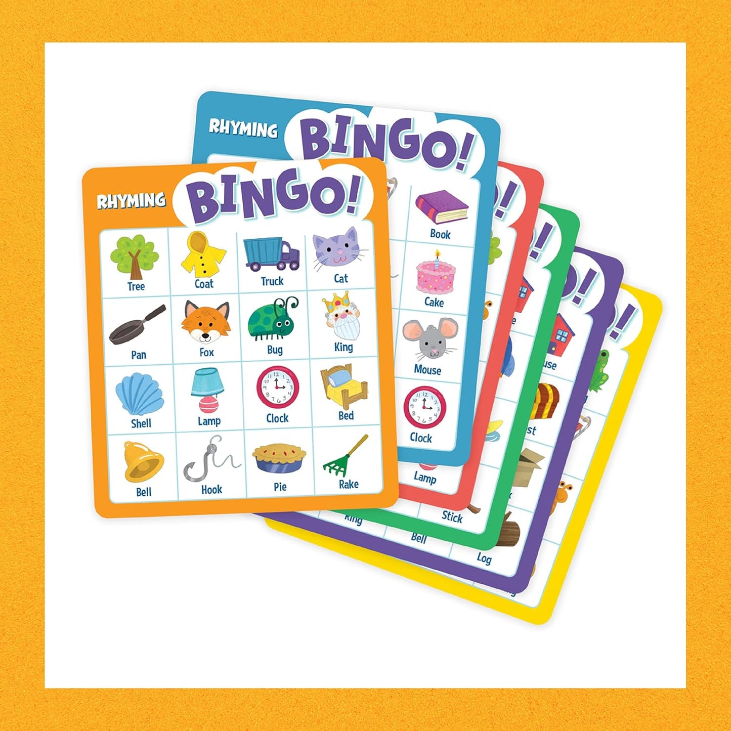 Rhyming Bingo - Reading and Learning Game for Kids Ages 4 Years and Up