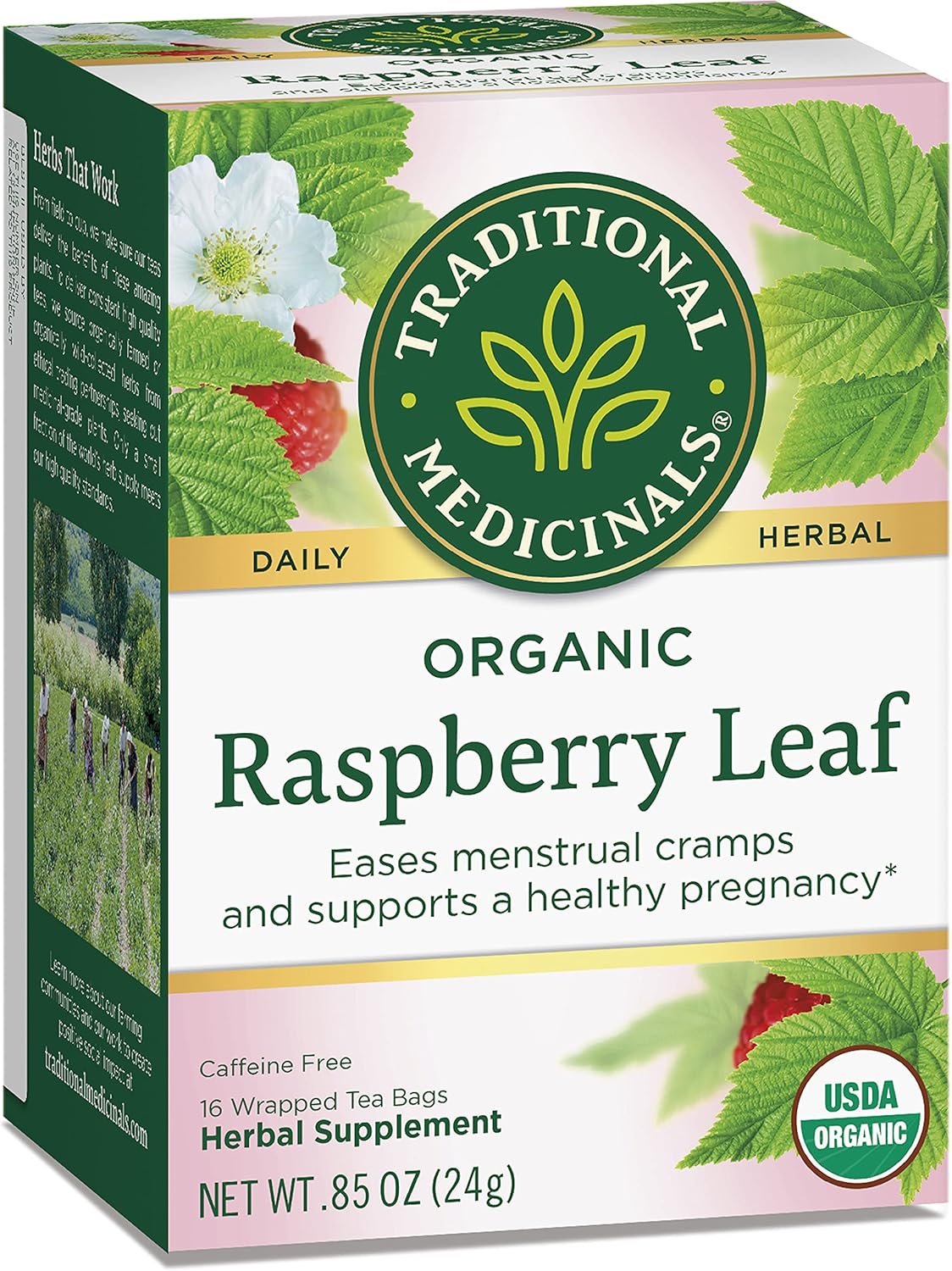 Organic Raspberry Leaf Herbal Tea - 16 Tea Bags