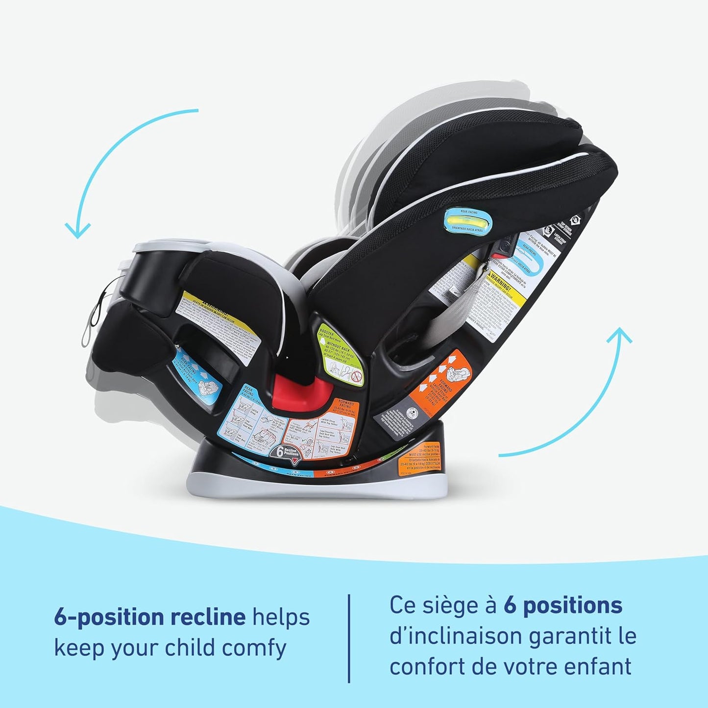 4Ever All-In-One Convertible Car Seat, 4-In-1 Baby to Big Kid Car Seat from 1.8-54 Kg (4-120 Lb), Protectplus Engineered, Rockweave