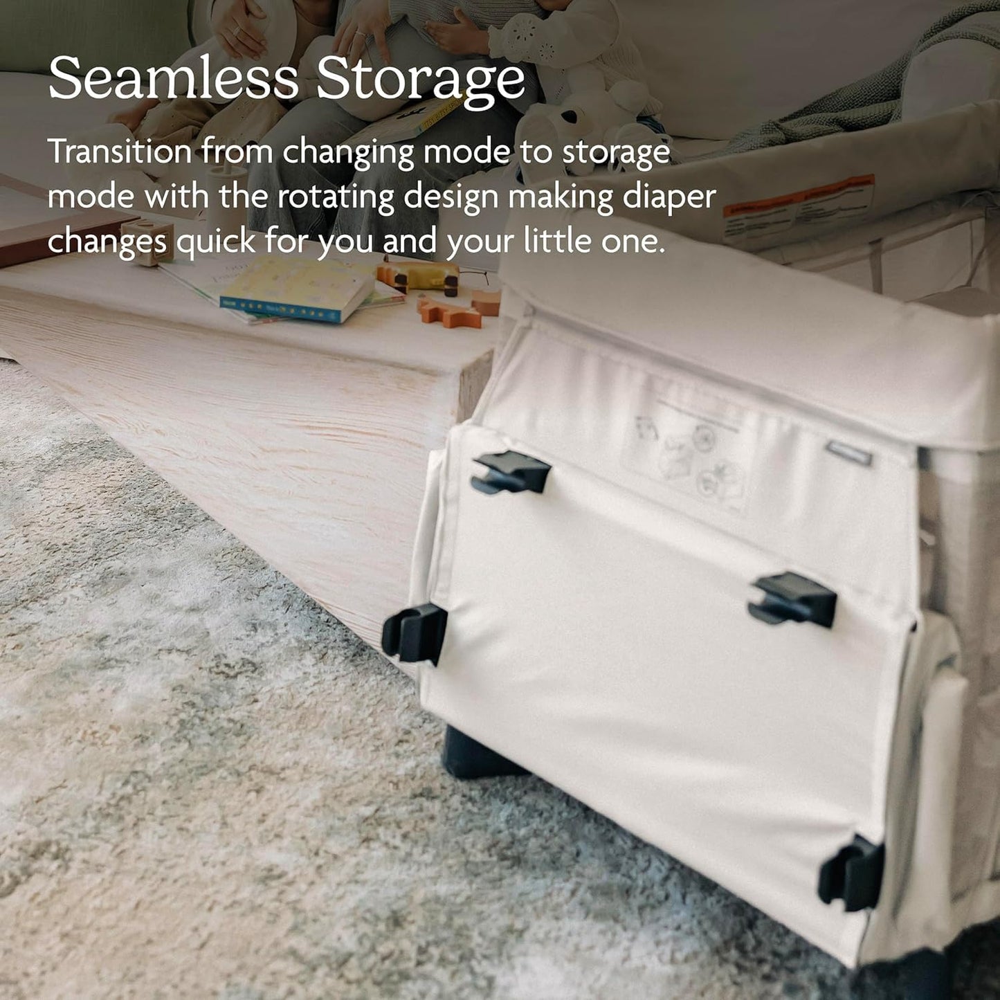 Remi Changing Station/Wipeable Surface/Simple Attachment and Storage/Jake (Charcoal)