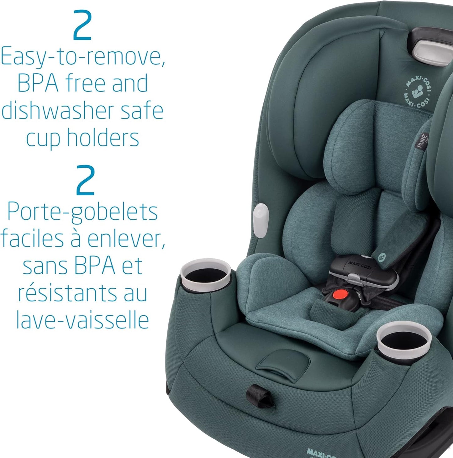 Pria All-In-One Car Seat, 3In1, Convertible from Infant to Toddler, Rear and Forward Facing, Booster Mode, Washable Seat Cover, Essential Green