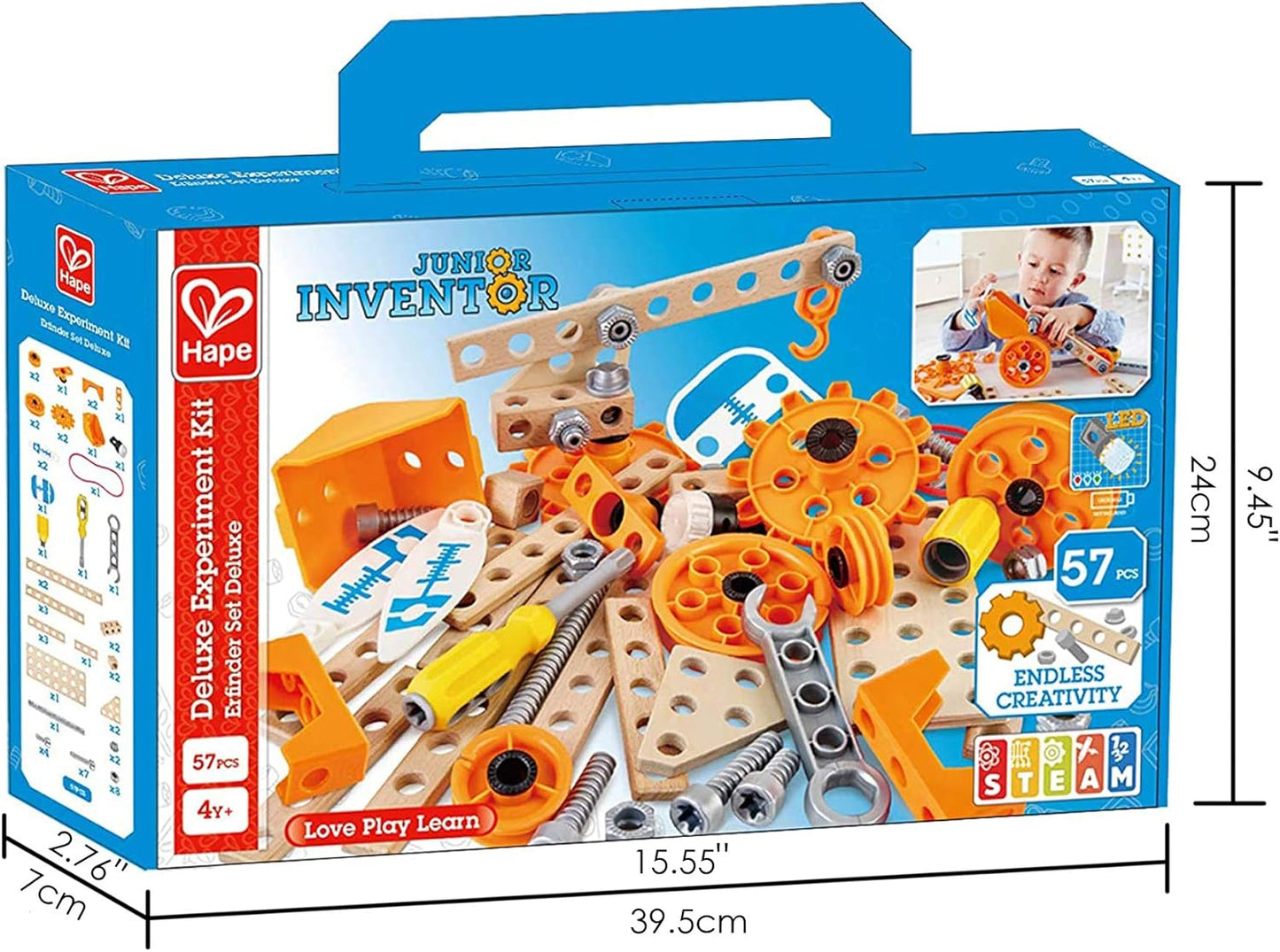 Deluxe Scientific Workbench | Wooden Inventor’S Experiment Building Set, 79 Piece Workshop for Kids