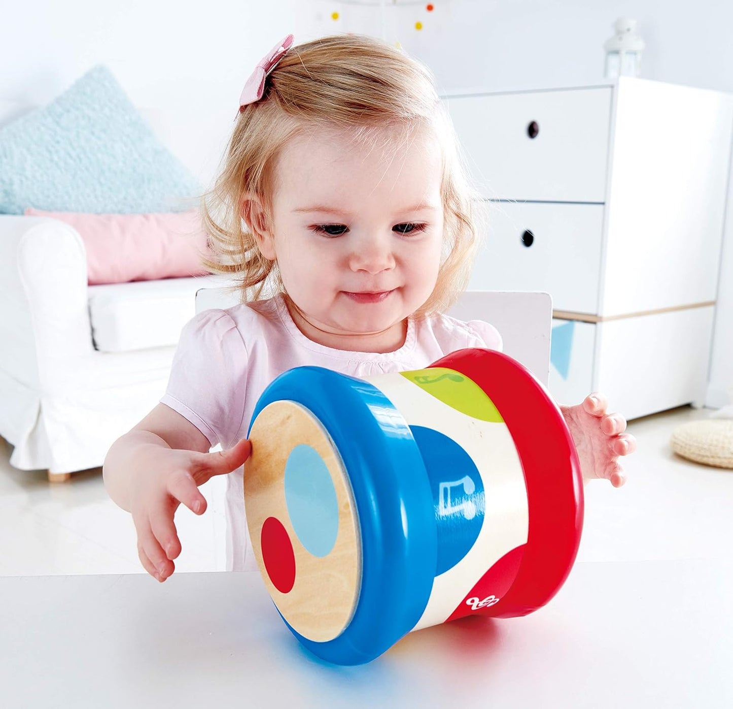 Baby Drum | Colorful Rolling Drum Musical Instrument Toy for Toddlers, Rhythm & Sound Learning, Battery Powered (E0333)