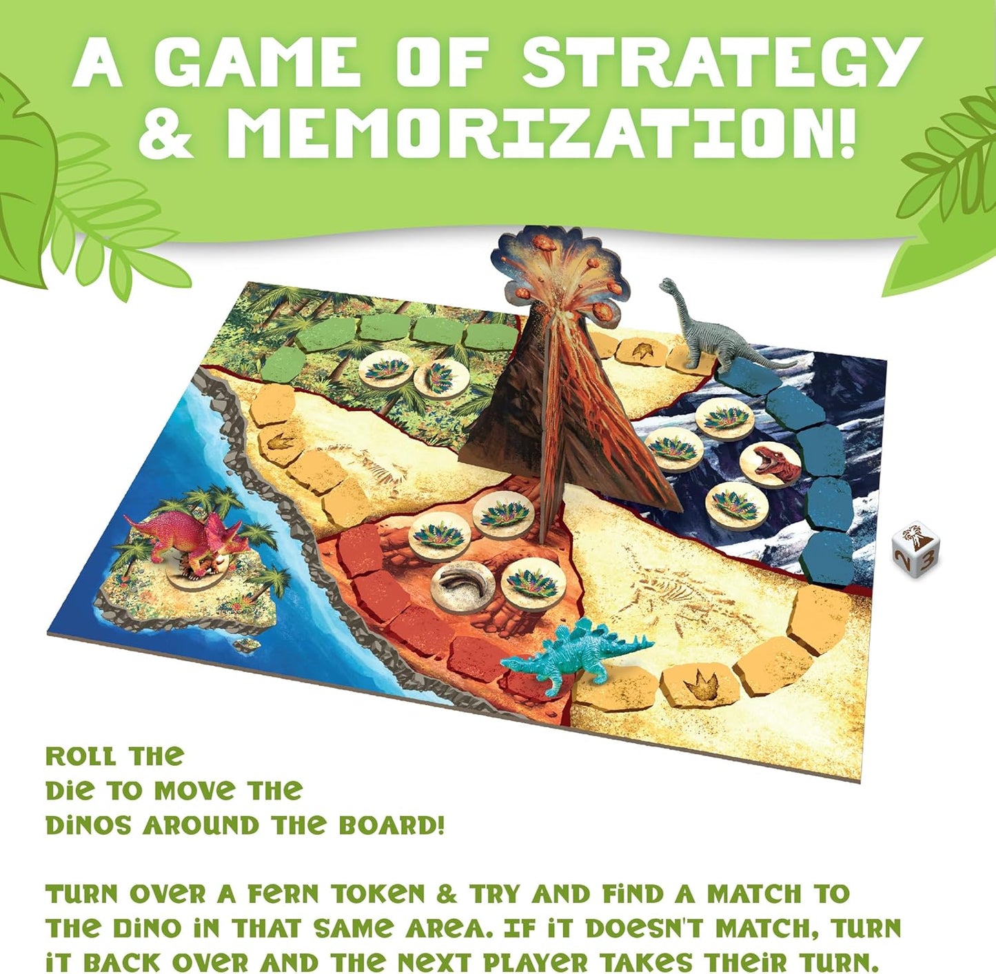 Dinosaur Escape Award Winning Cooperative Memory Game of Logic and Luck for 2 to 4 Kids Ages 4+
